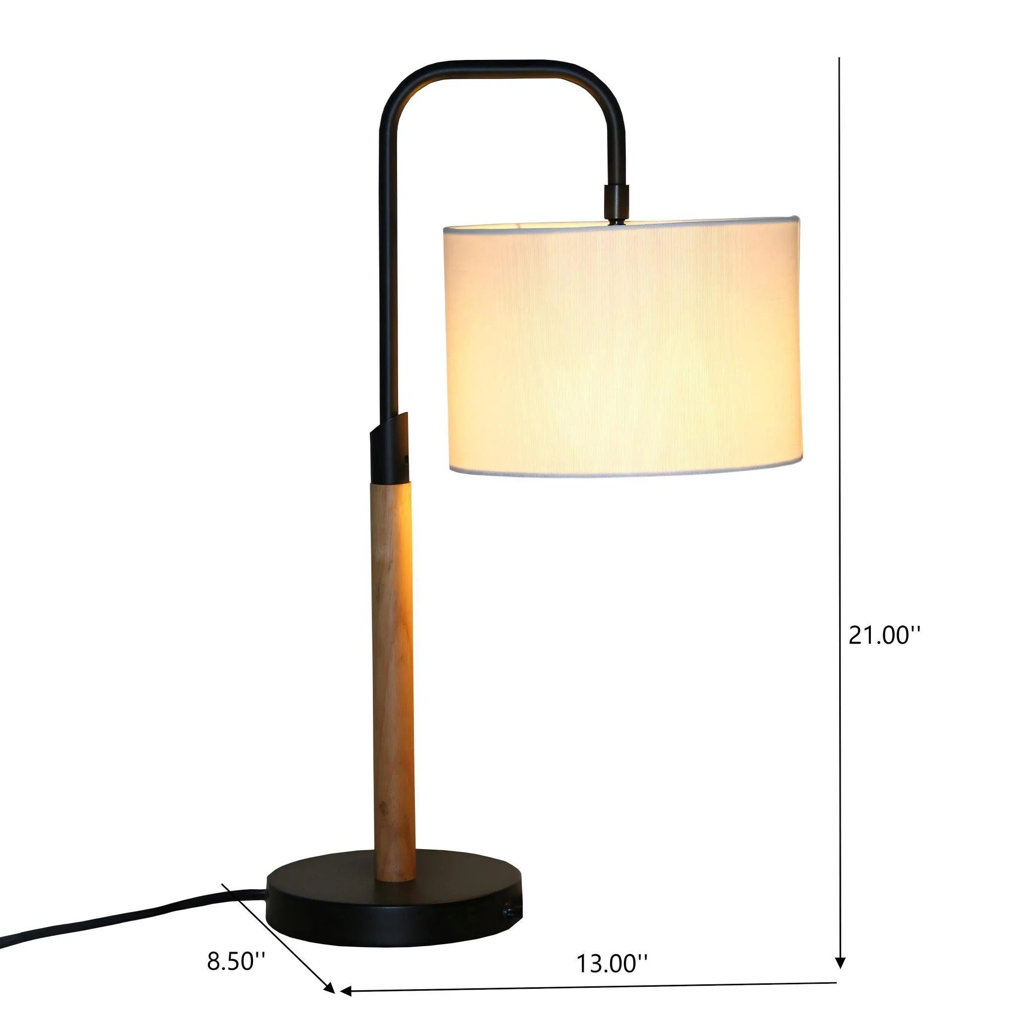 Arcus Paniz - Desk Lamp With Cylinder Shade - Black - Image 3