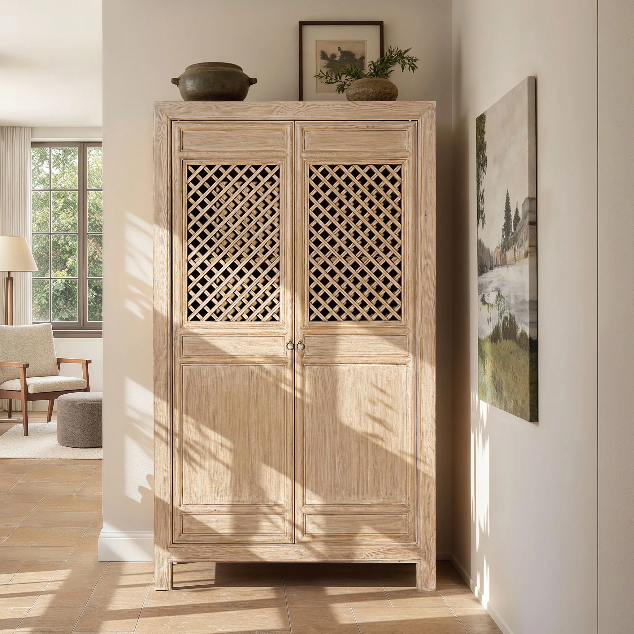 Arden - 2 Door Bookcase Storage Cabinet - Natural - Image 3