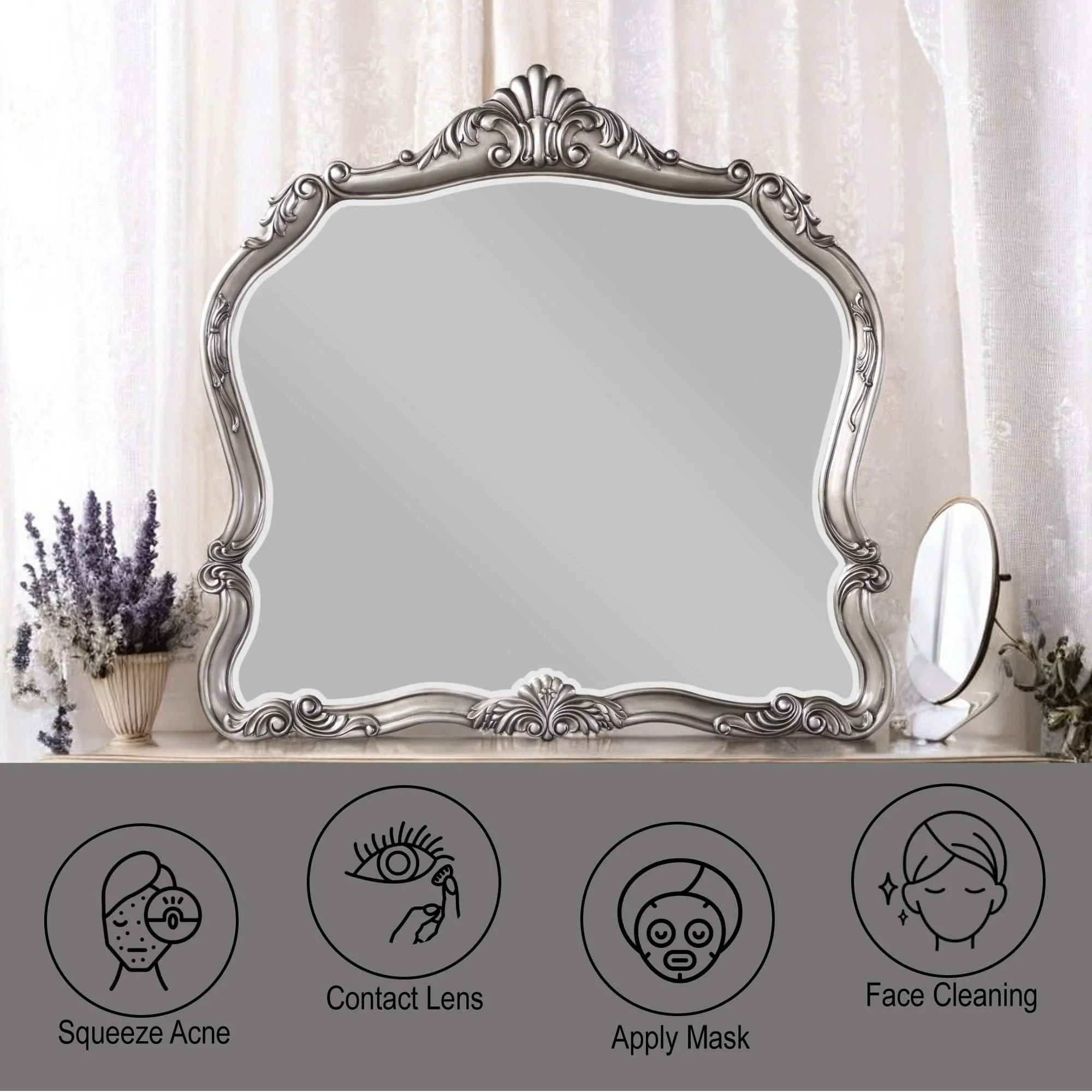 Ariadne - Mirror - Antique Silver - Image 2
