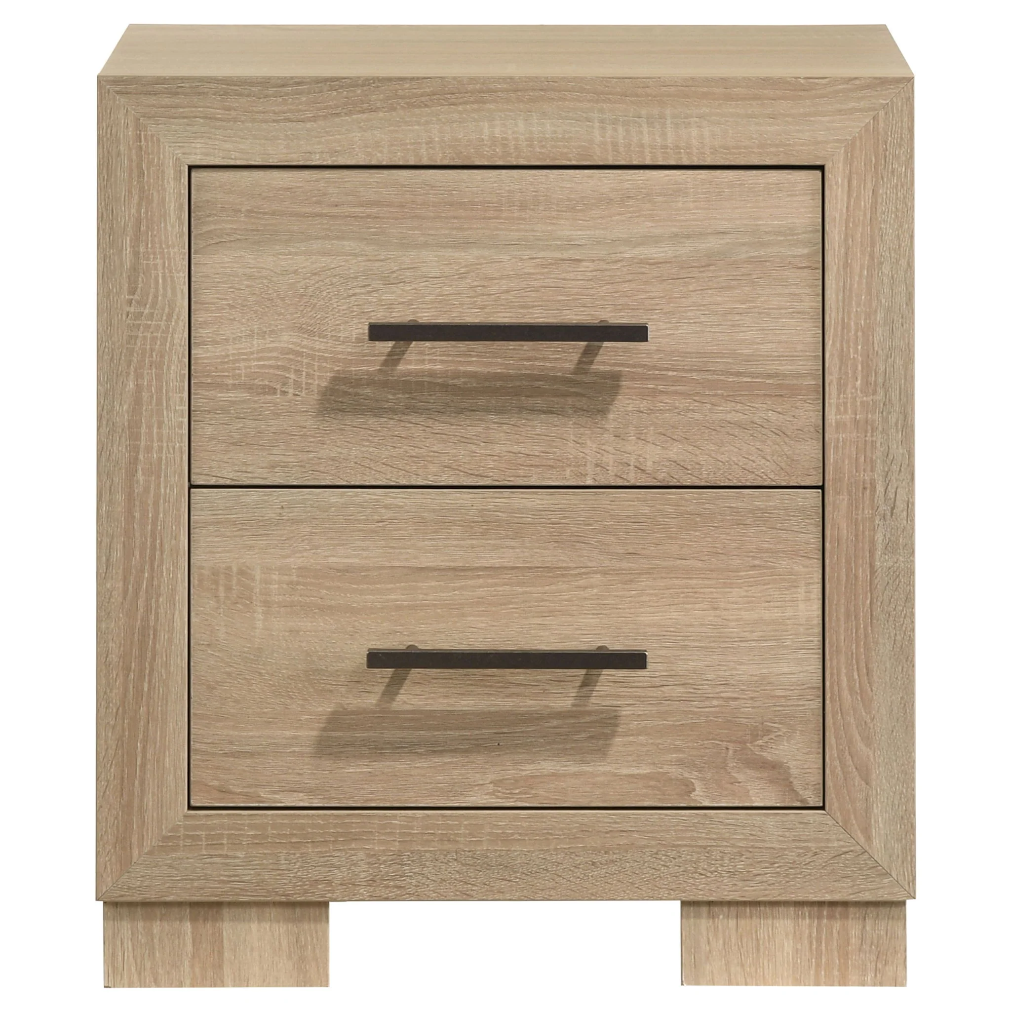 Arielle 2-drawer Bedroom Nightstand with Casters Light Oak - Image 2