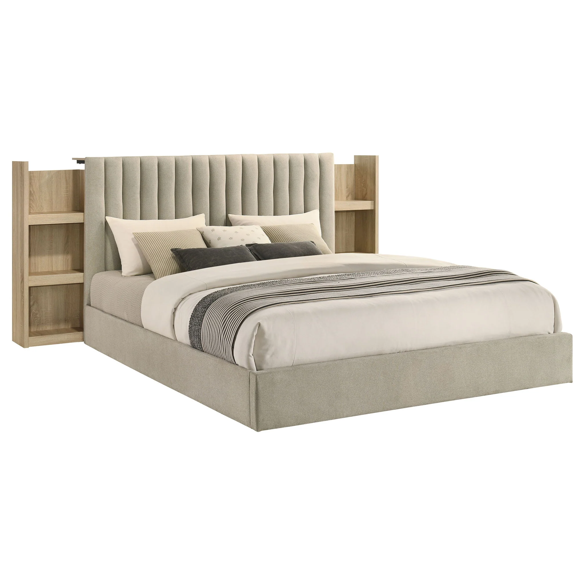 Arielle 4-piece Eastern King Bedroom Set Light Oak - Image 4