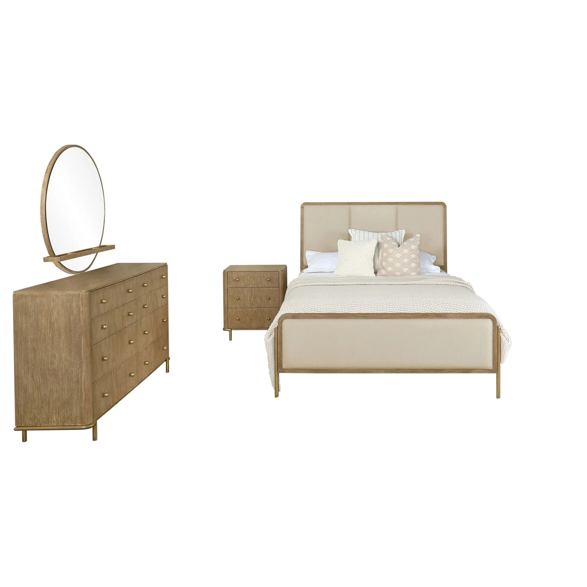 Arini 4-piece Eastern King Bedroom Set Cream and Sand Wash - Image 2