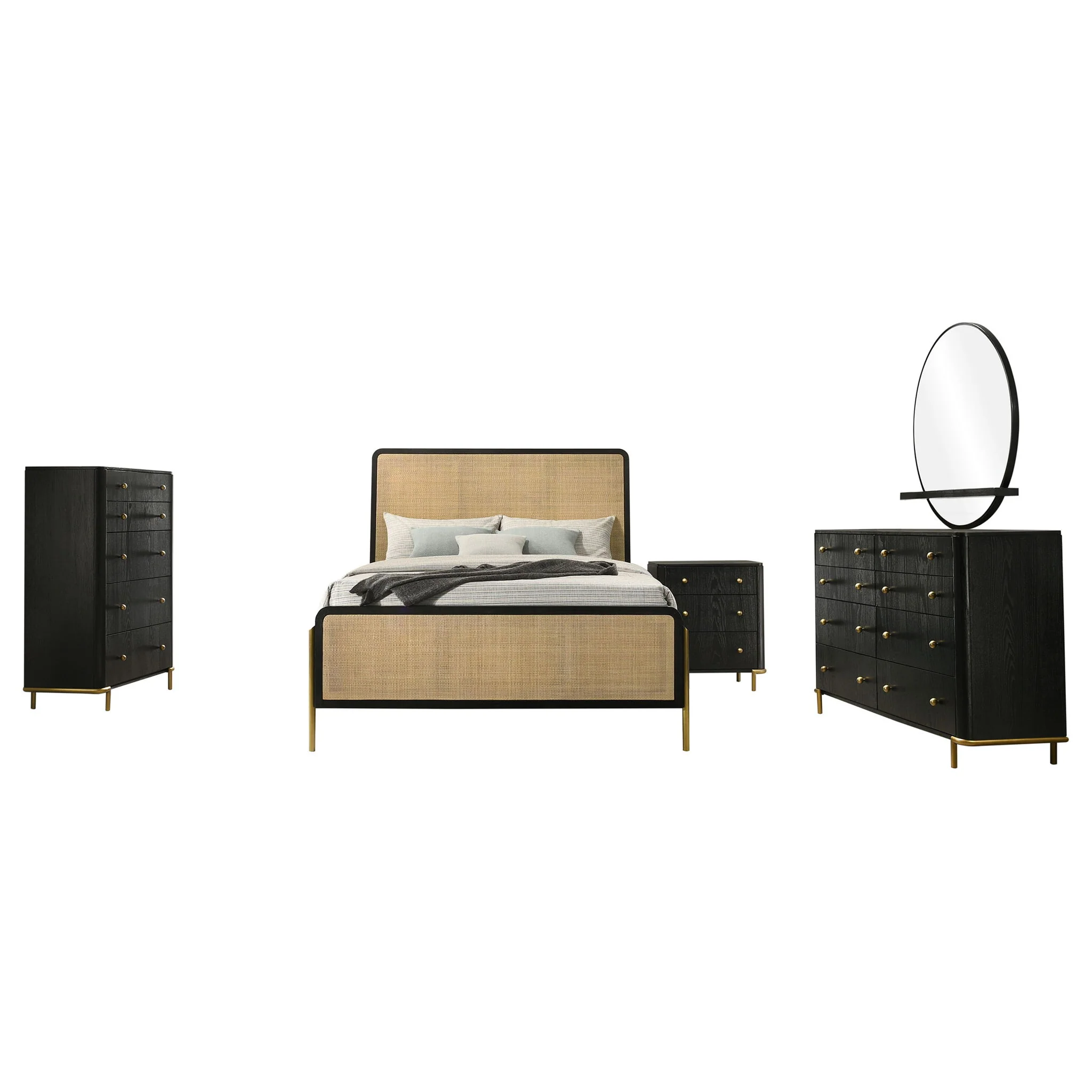Arini 5-piece Eastern King Bedroom Set Black and Natural - Image 4