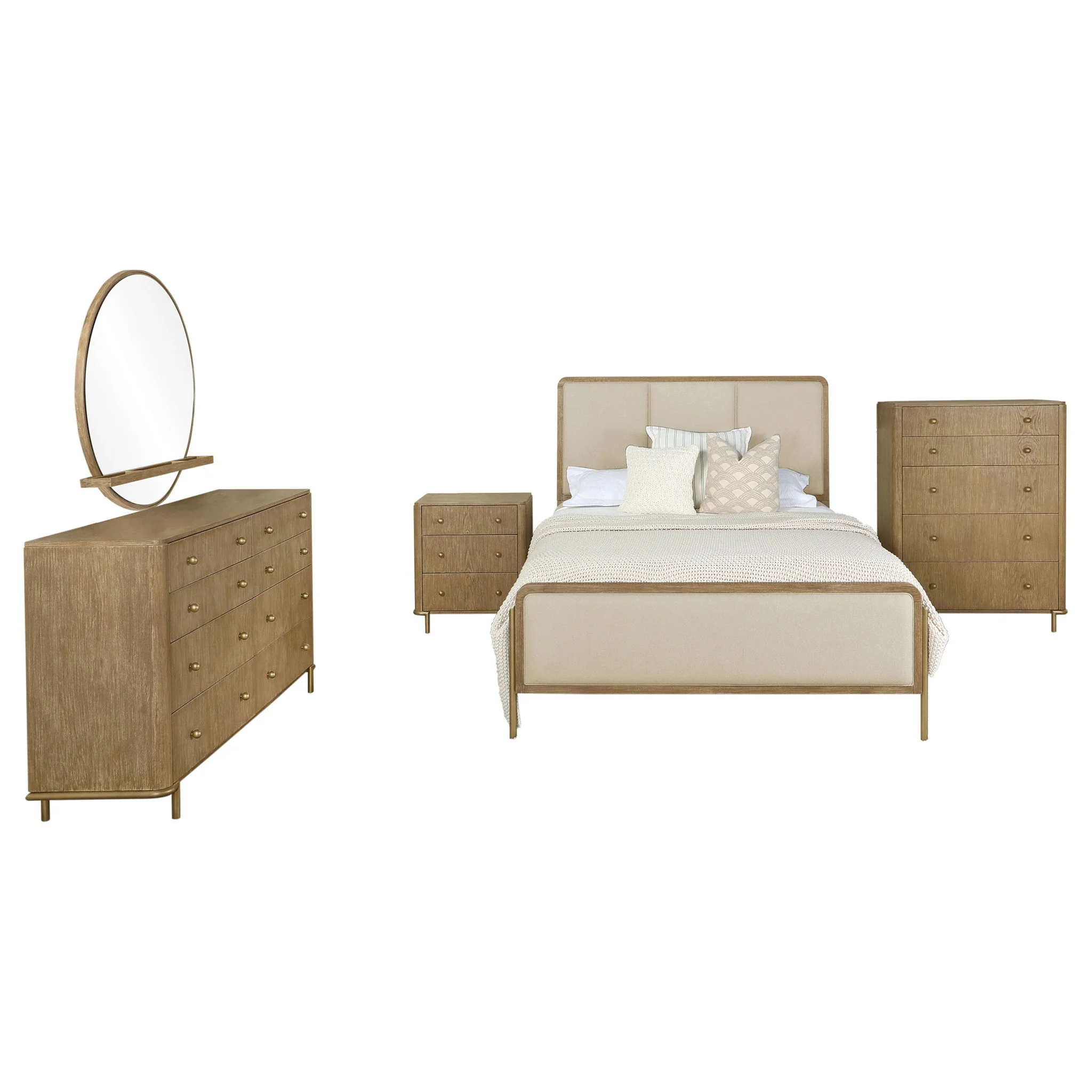 Arini 5-piece Eastern King Bedroom Set Cream and Sand Wash - Image 3