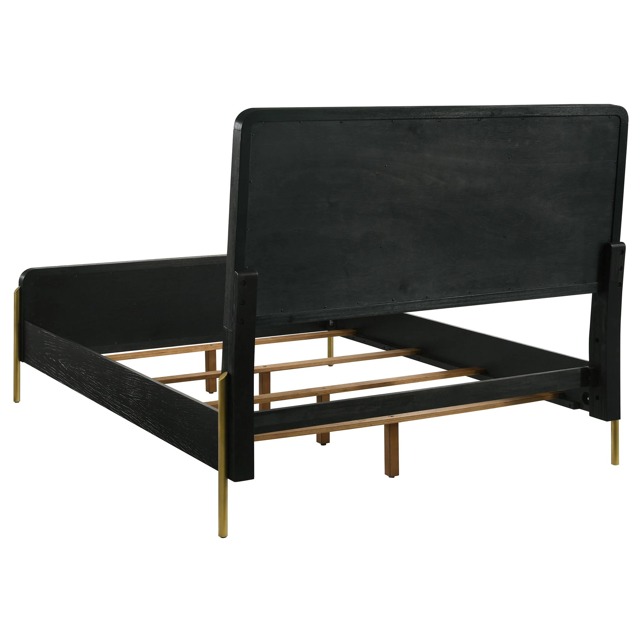Arini Rattan Queen Panel Bed Black and Natural - Image 3