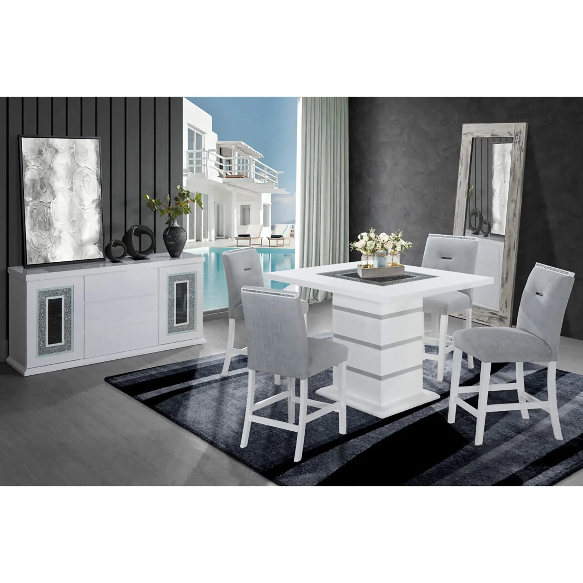 Ariya - 5 Pieces Bar Table And Bar Stool Set - Image 3