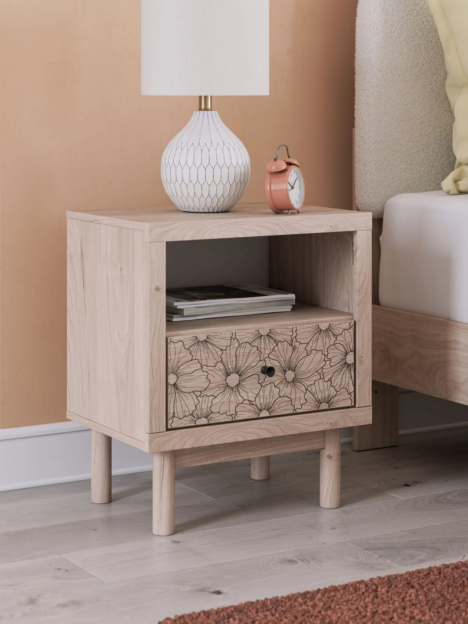 Arloster - One Drawer Night Stand - Tan - Image 3