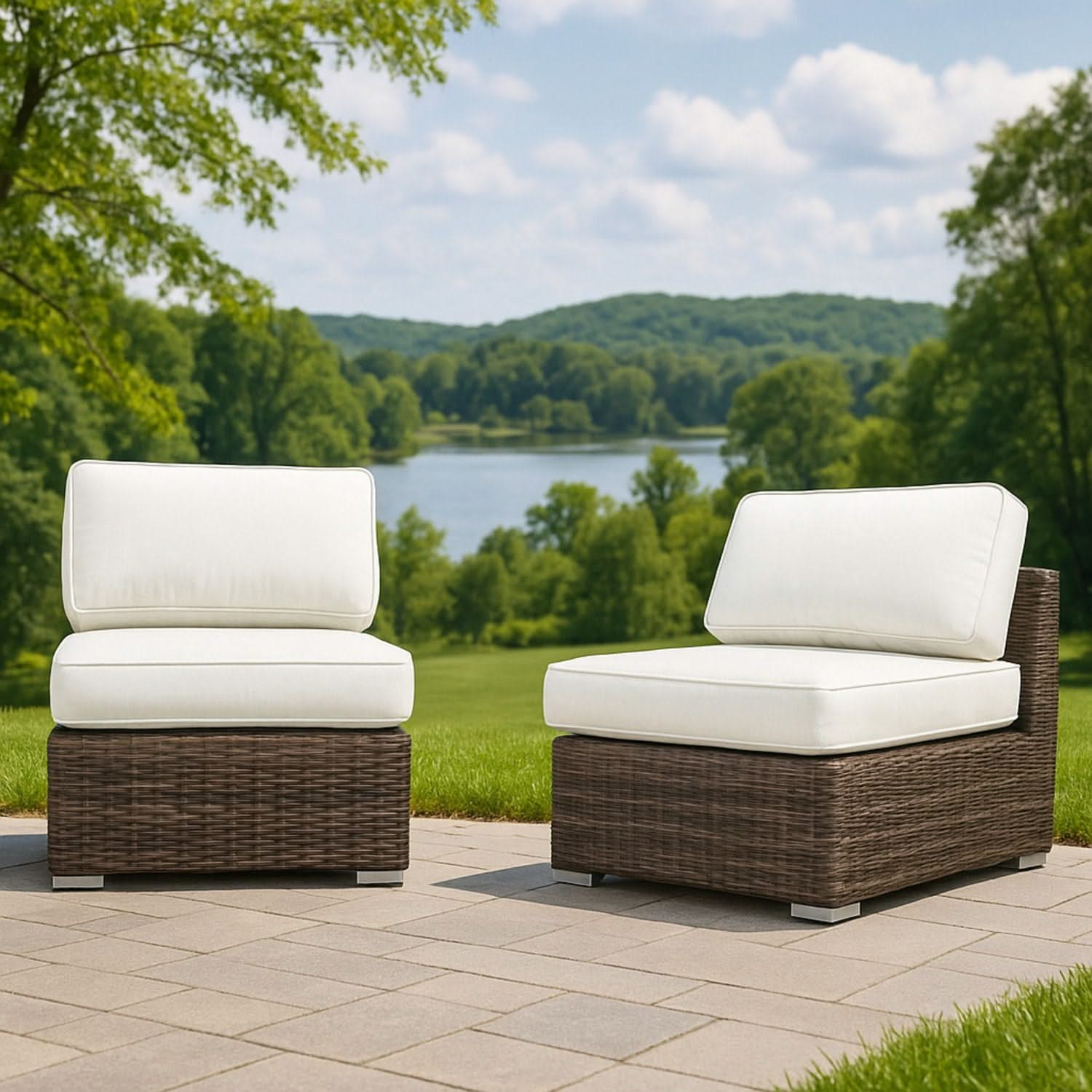 Armless Patio Chair With Cushions - Image 17