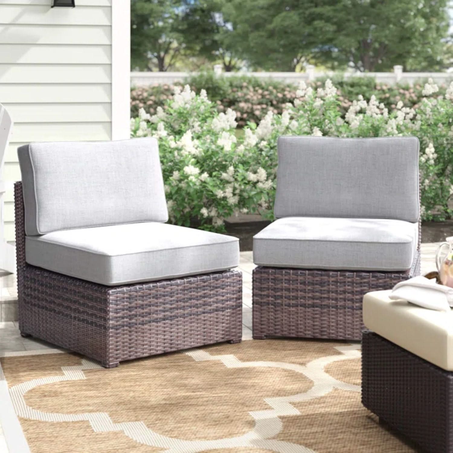 Armless Patio Chair With Cushions - Image 19