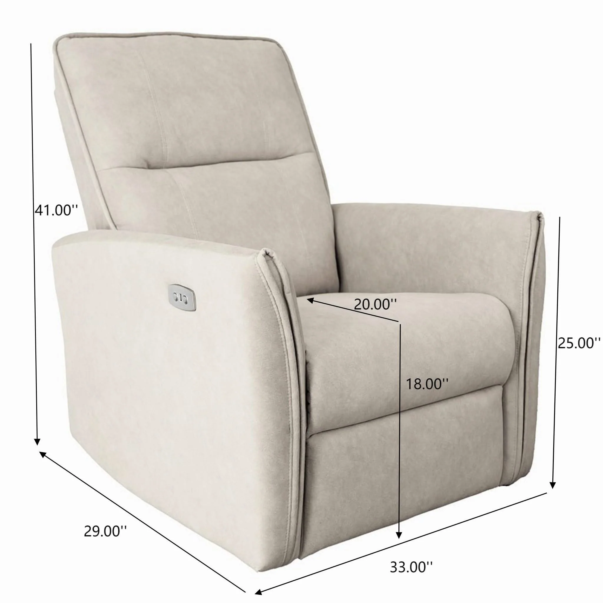 Asheville - Suede Recliner Chair - Image 3
