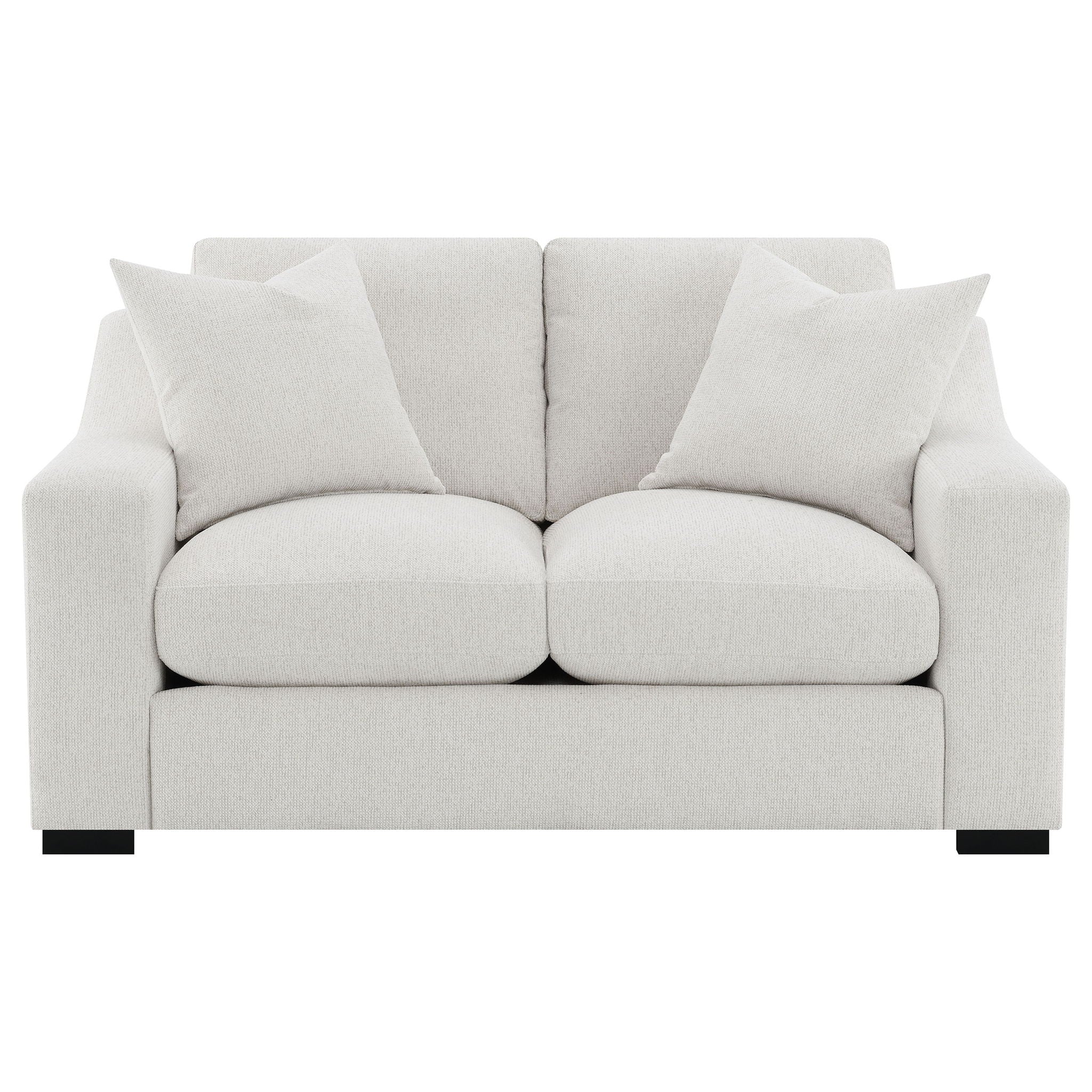 Ashlyn Fabric Upholstered Track Arm Loveseat Sand - Image 3