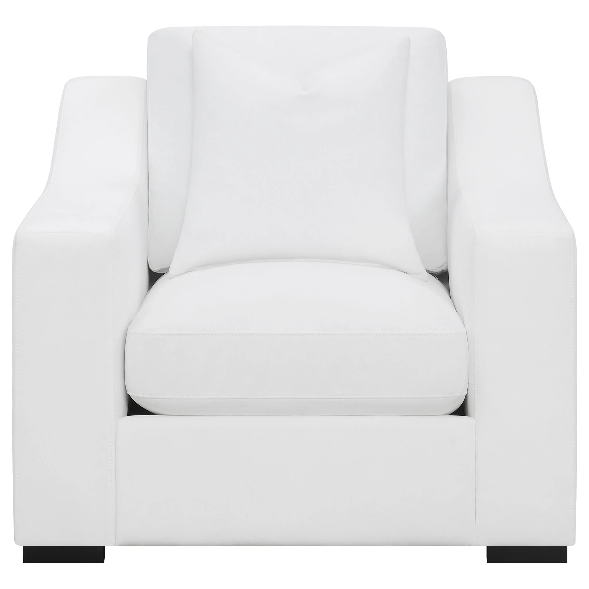 Ashlyn Upholstered Sloped Arm Accent Chair White - Image 4