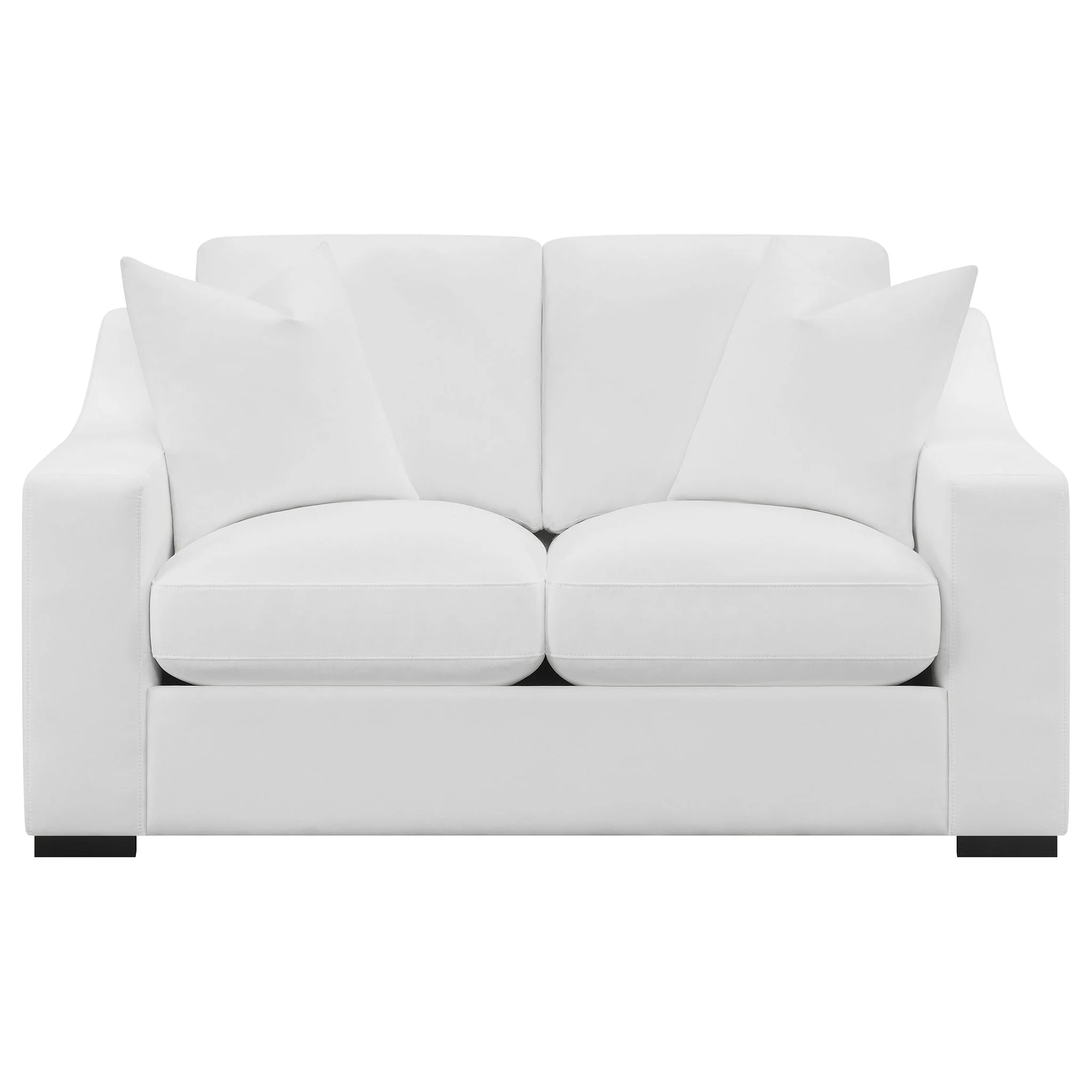 Ashlyn Upholstered Sloped Arm Loveseat White - Image 3