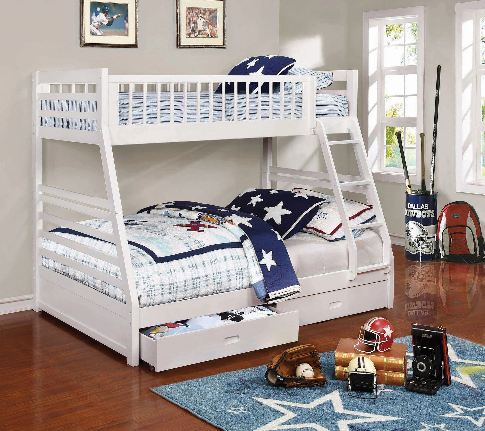 Ashton 2-drawer Wood Twin Over Full Bunk Bed White - Image 3