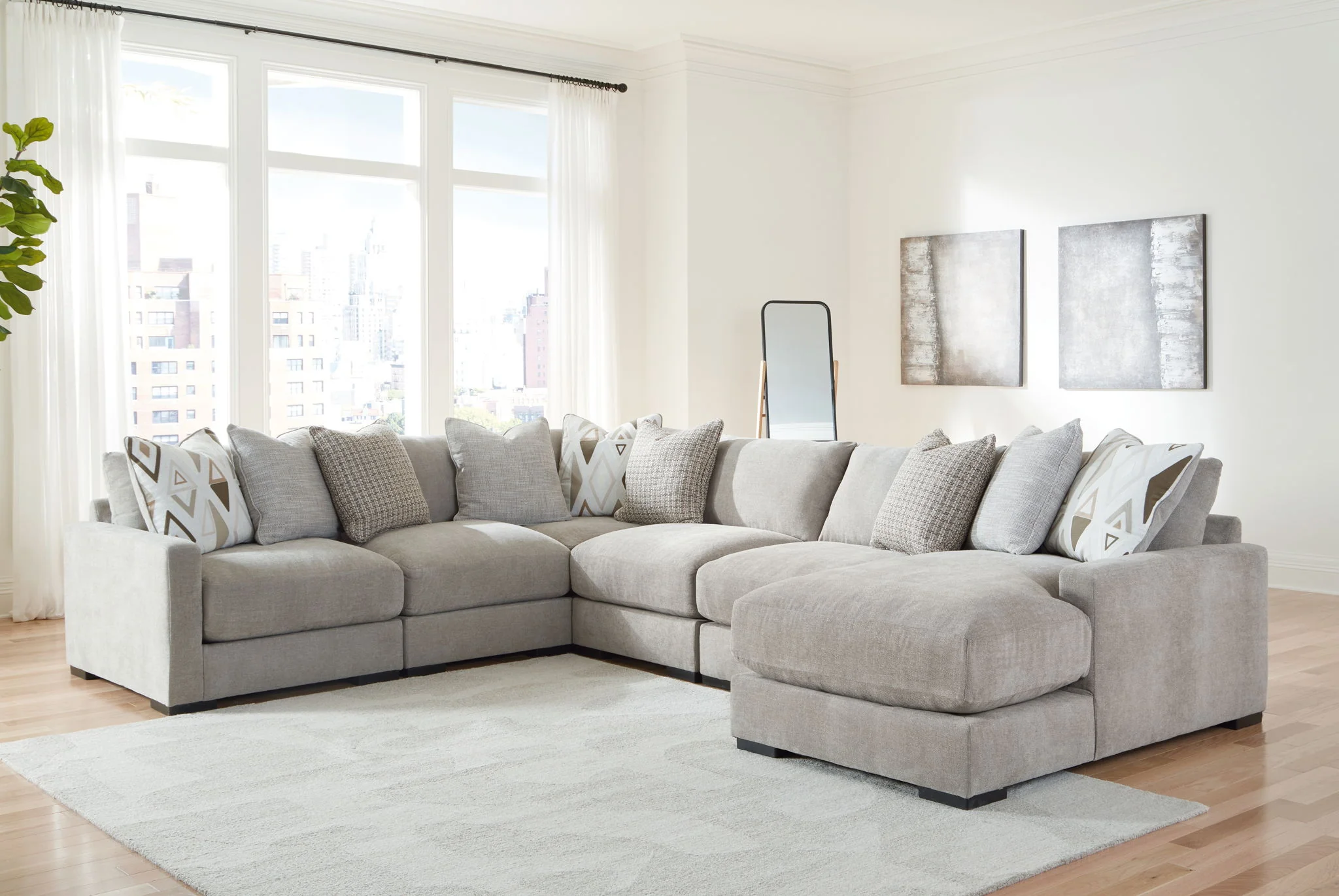 Aslan Court - Sectional With Ottoman Set - Image 9