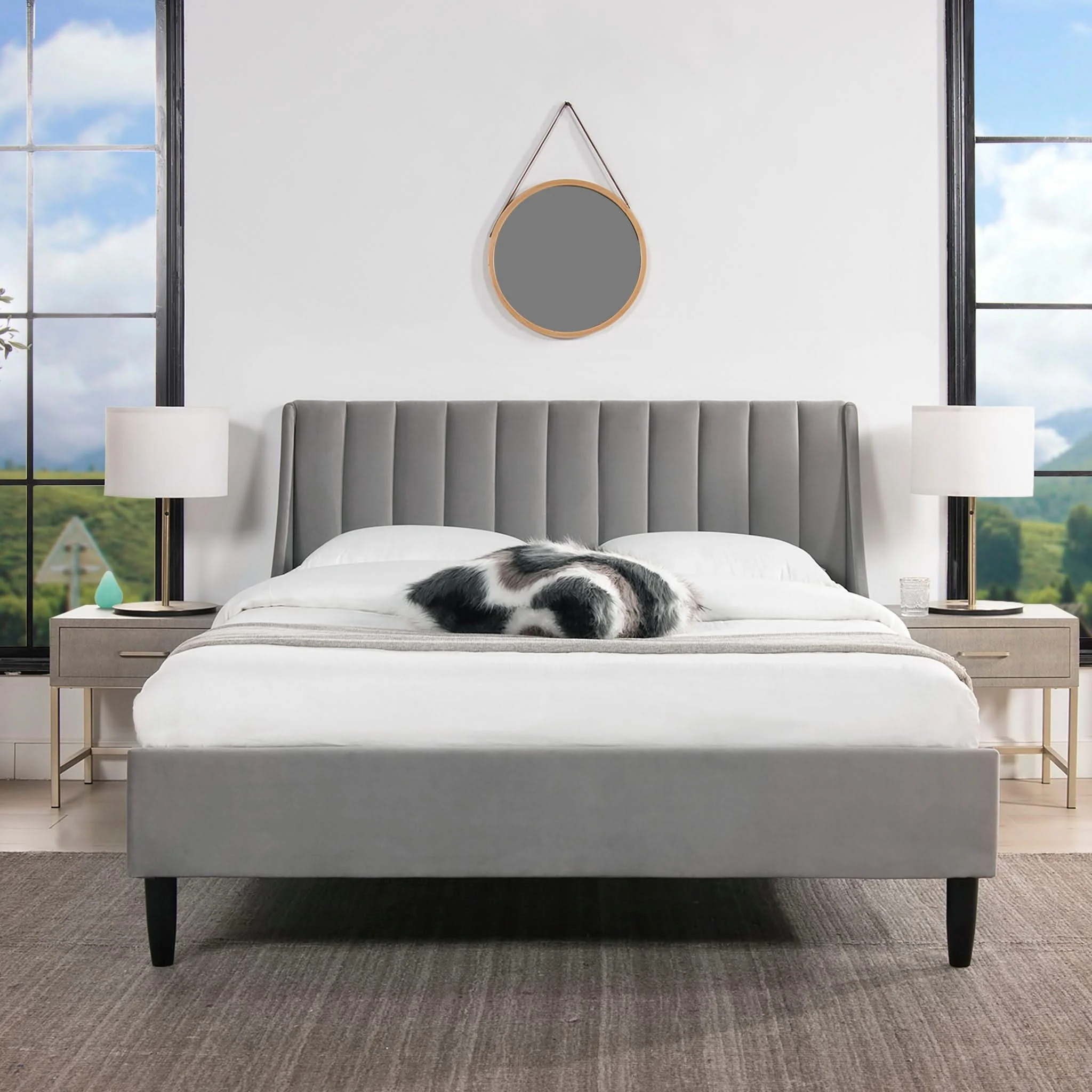 Aspen - Vertical Tufted Modern Headboard Platform Bed Set - Image 12