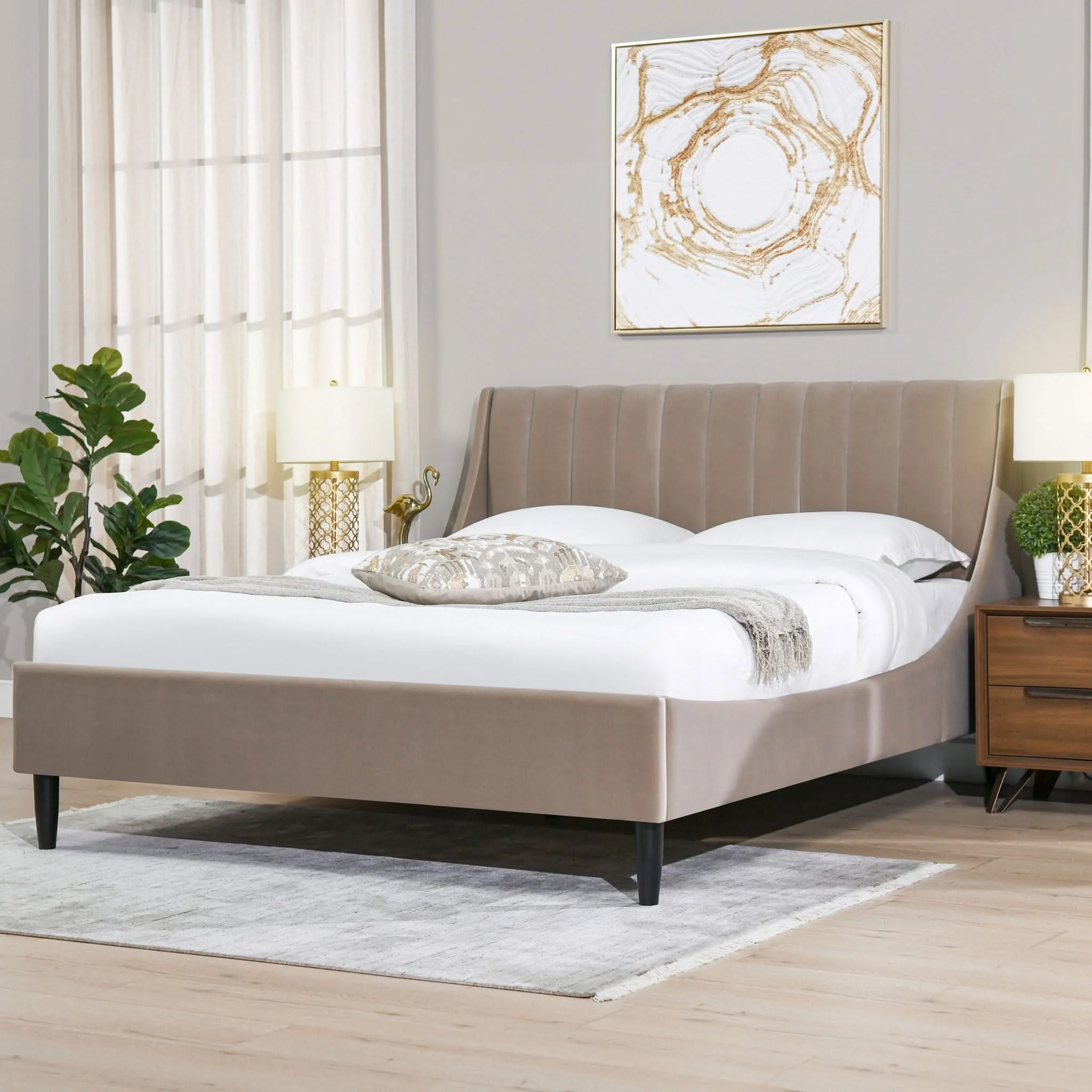 Aspen - Vertical Tufted Modern Headboard Platform Bed Set - Image 8