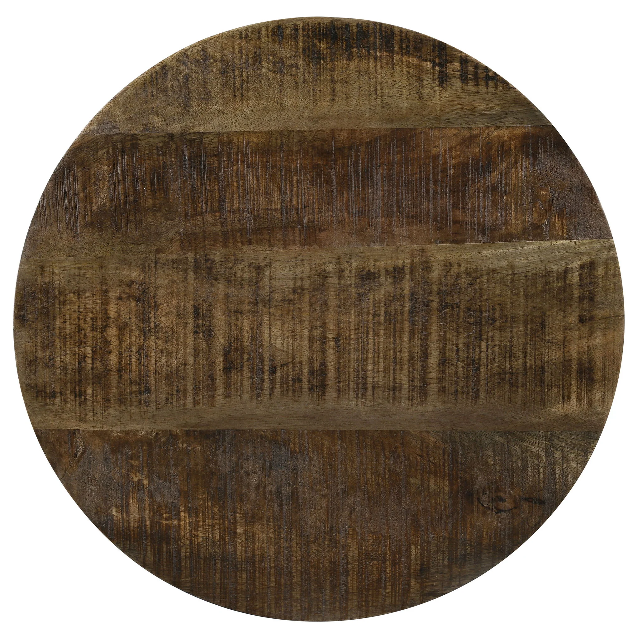Aurora Round Drum Base Accent Side Table Natural and Black - Image 3