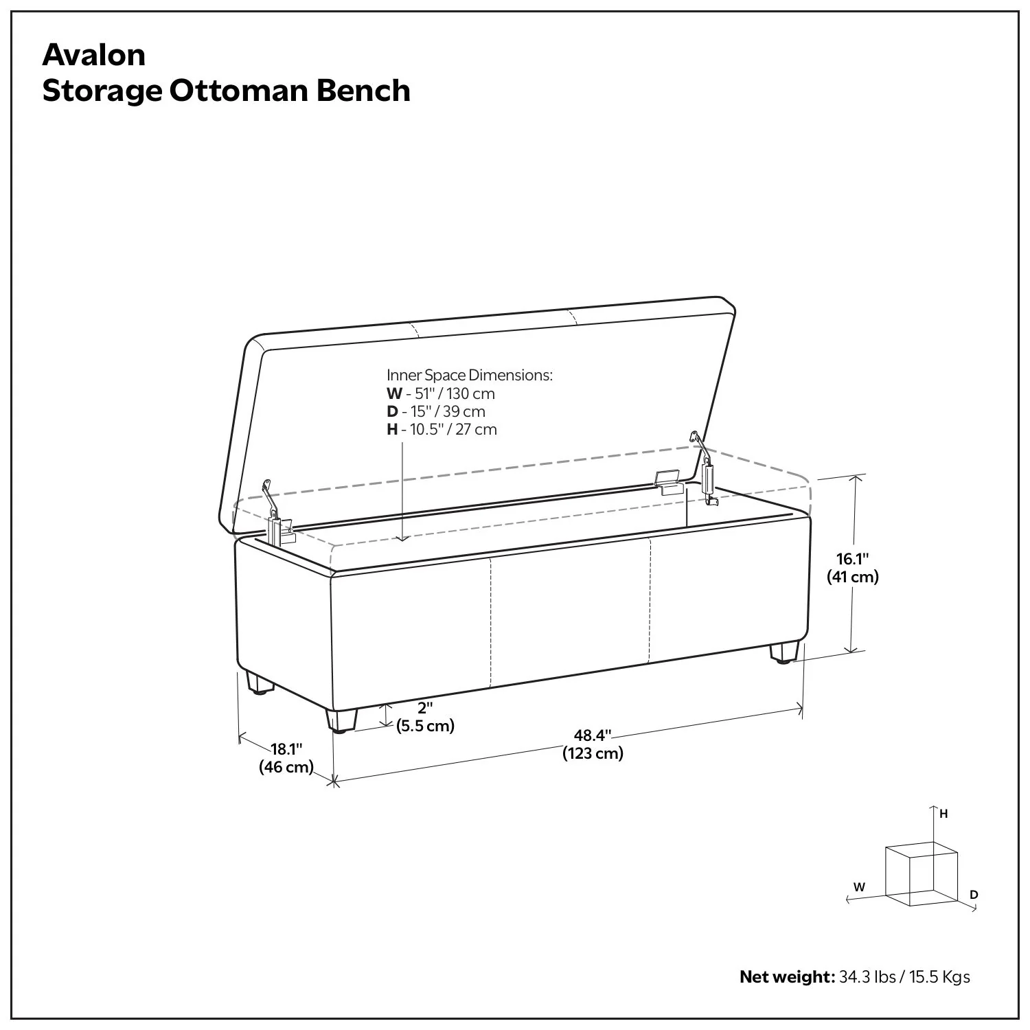 Avalon - Multifunctional Storage Ottoman Bench - Image 59