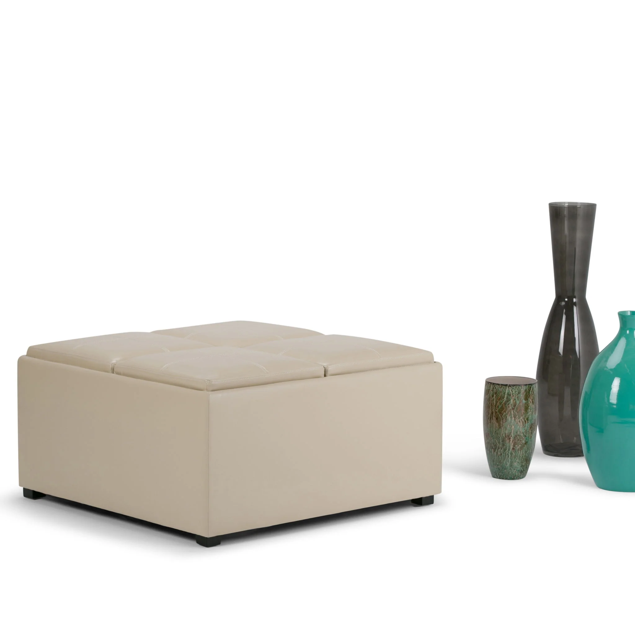 Avalon - Square Coffee Table, Storage Ottoman - Image 11