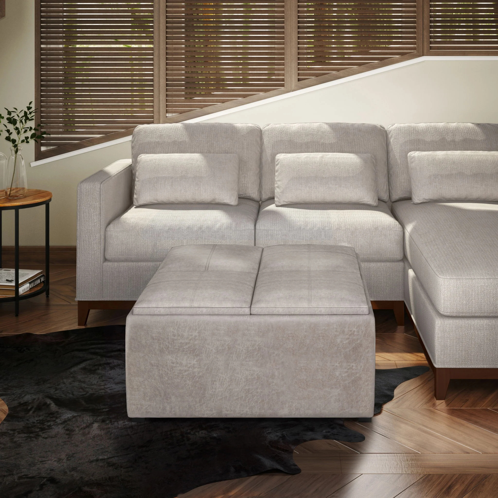 Avalon - Square Coffee Table, Storage Ottoman - Image 26