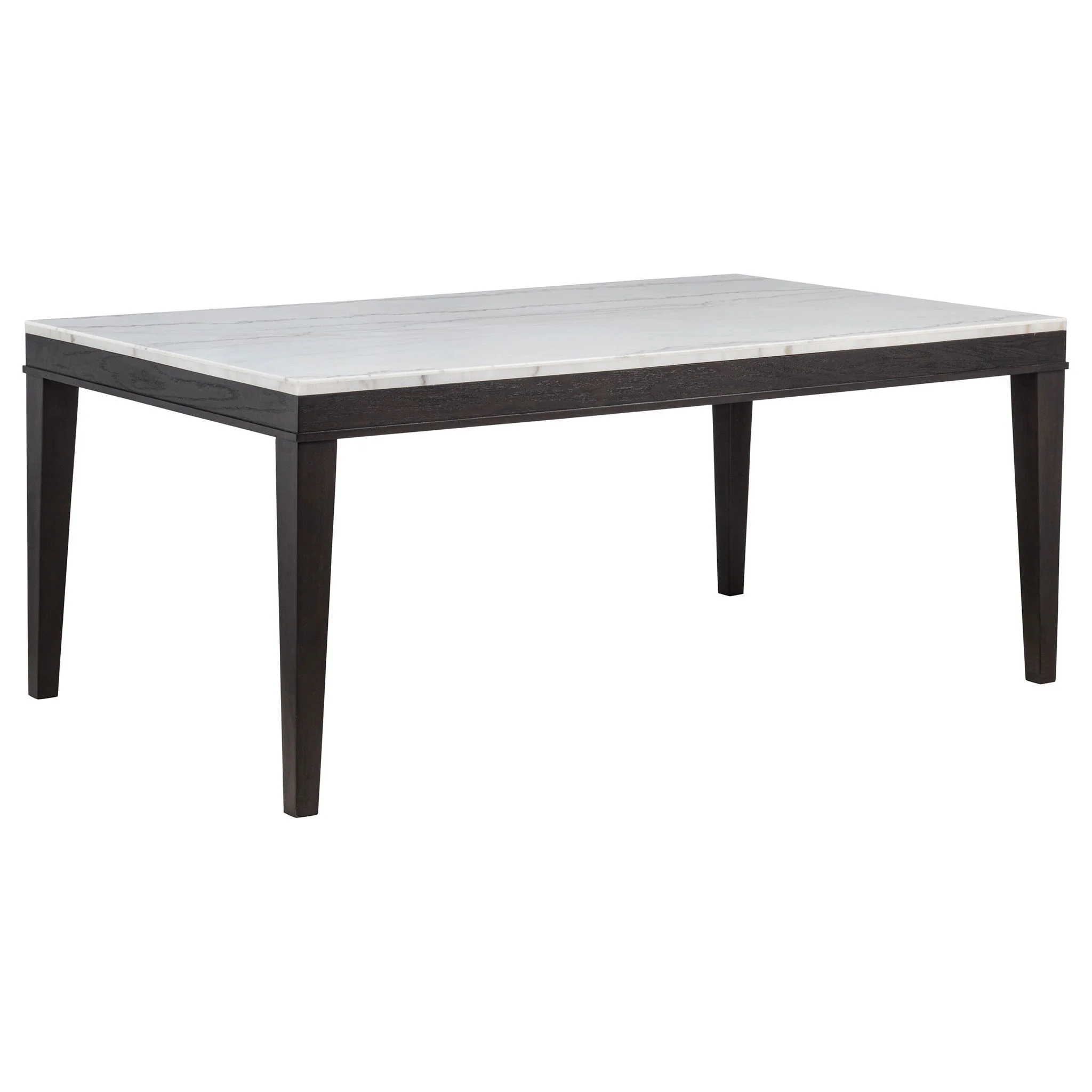Averill 7-piece White Marble Top Dining Set Dark Grey and Coffee Bean - Image 4