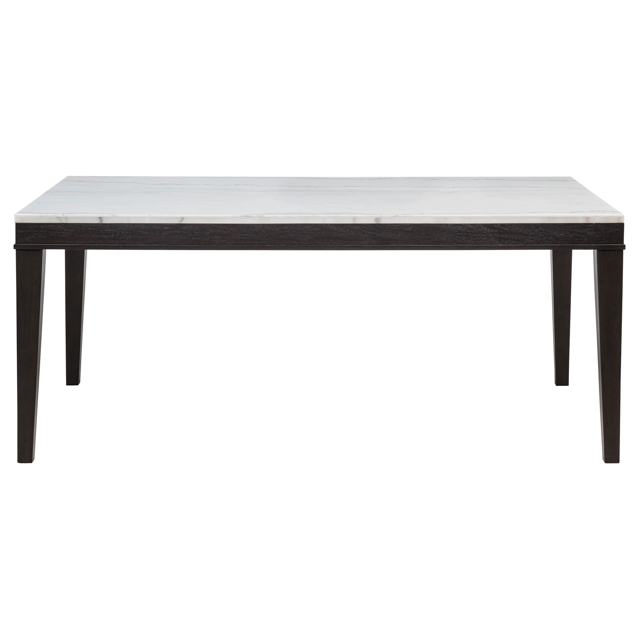 Averill 72-inch Rectangular White Marble Top Dining Table Coffee Bean - Image 4