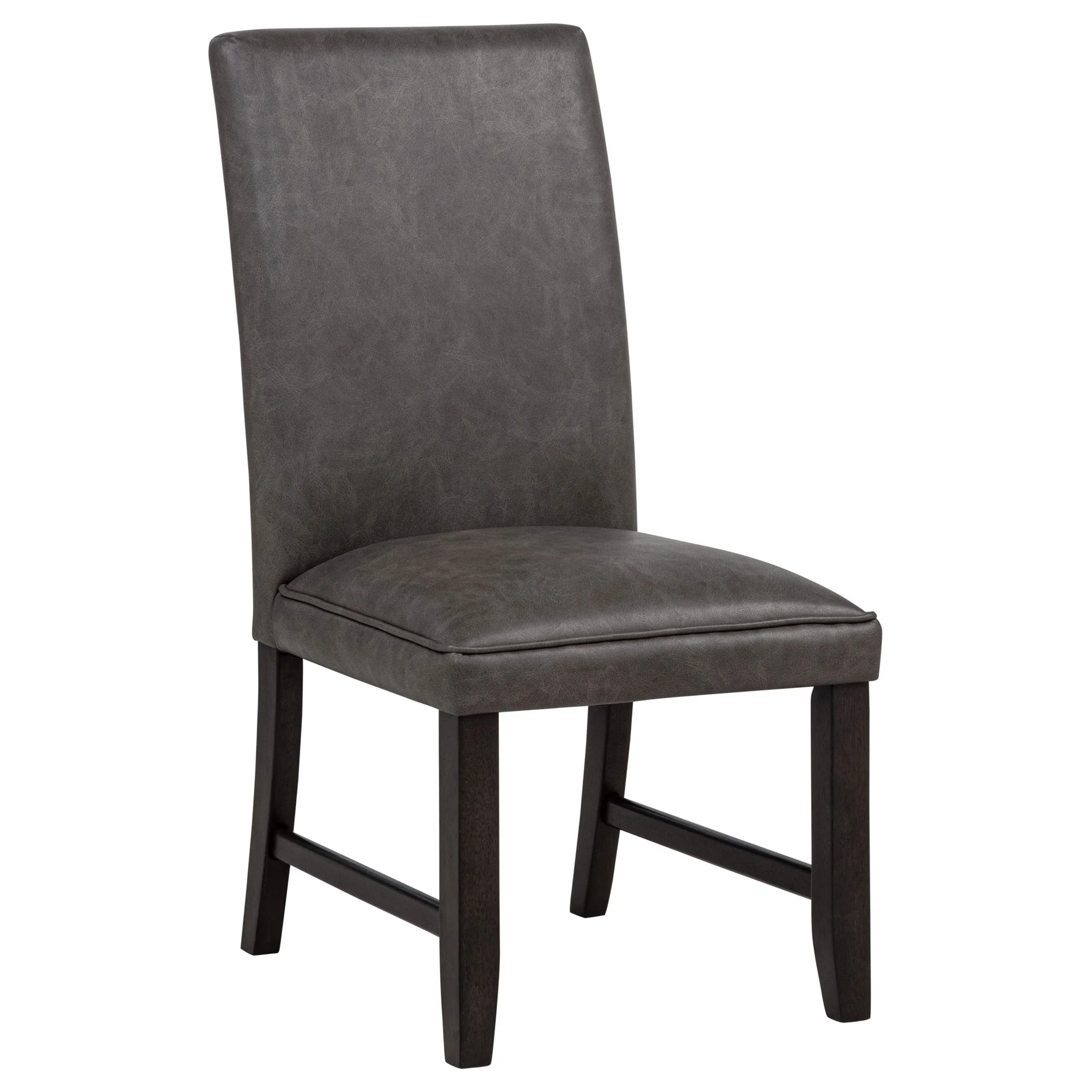 Averill Faux Leather Upholstered Dining Side Chair Dark Grey (Set of 2) - Image 2
