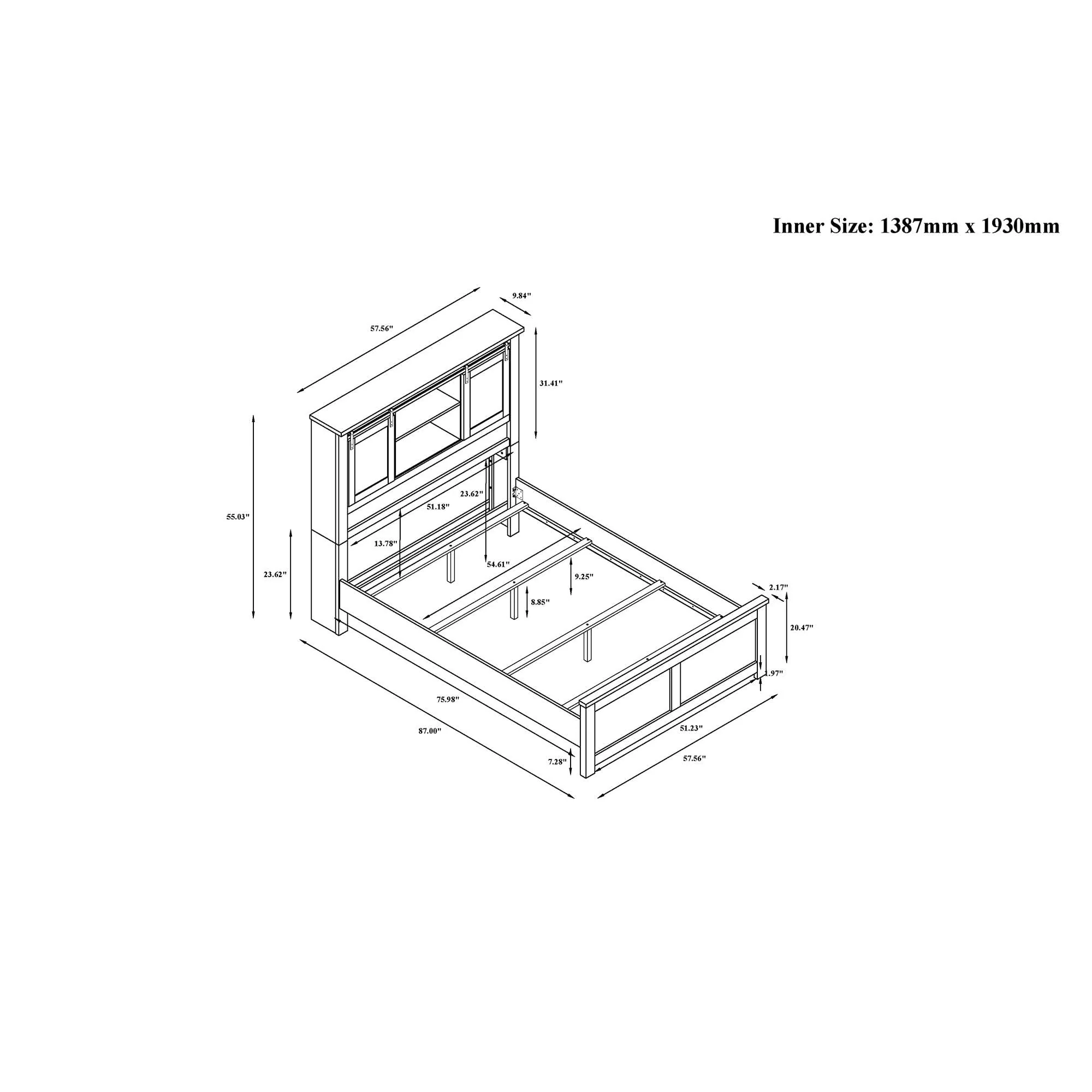 Avery - Bed With Bookcase Headboard - Image 3
