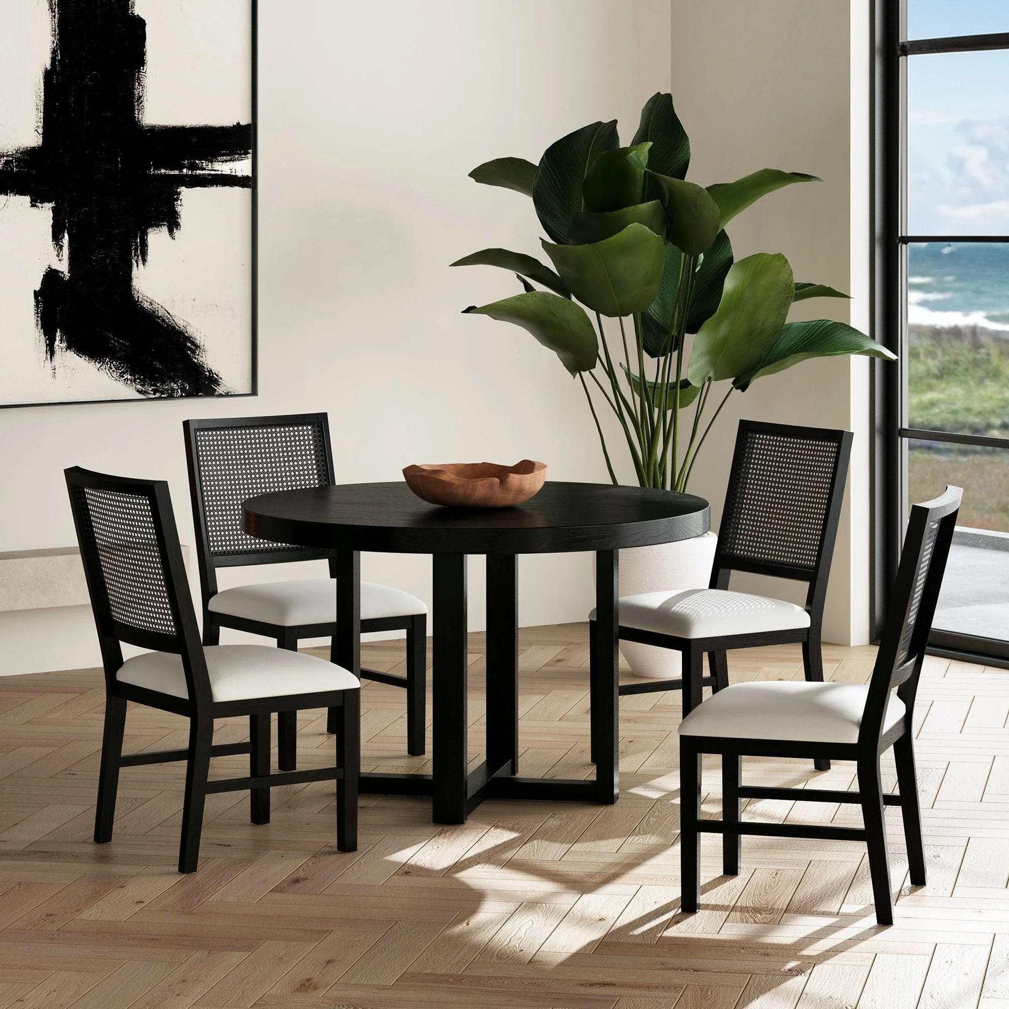 Bahama Breeze - 47.5" Round Dining Table - Black - Image 2