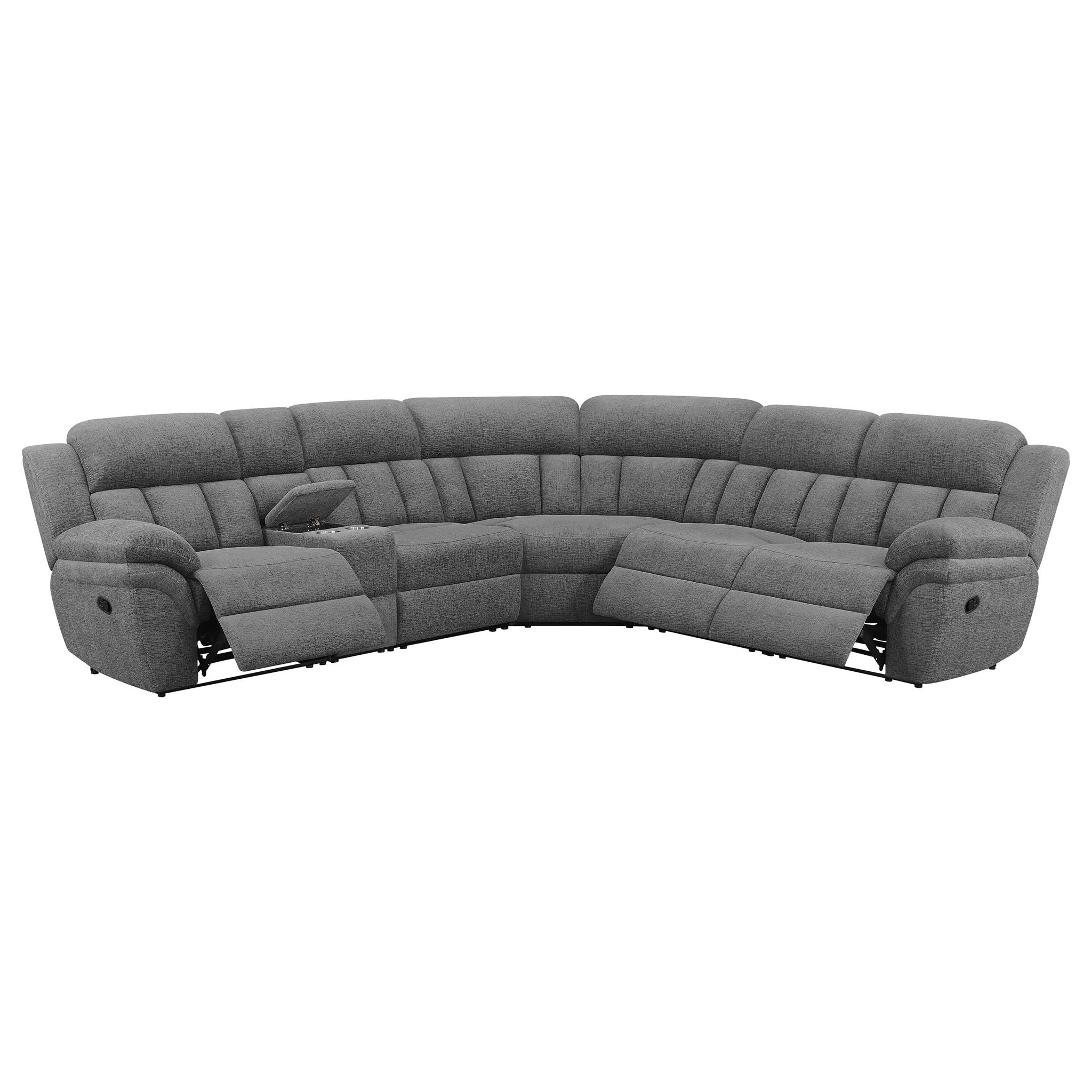 Bahrain 6-piece Modular Reclining Sectional Sofa Charcoal - Image 4