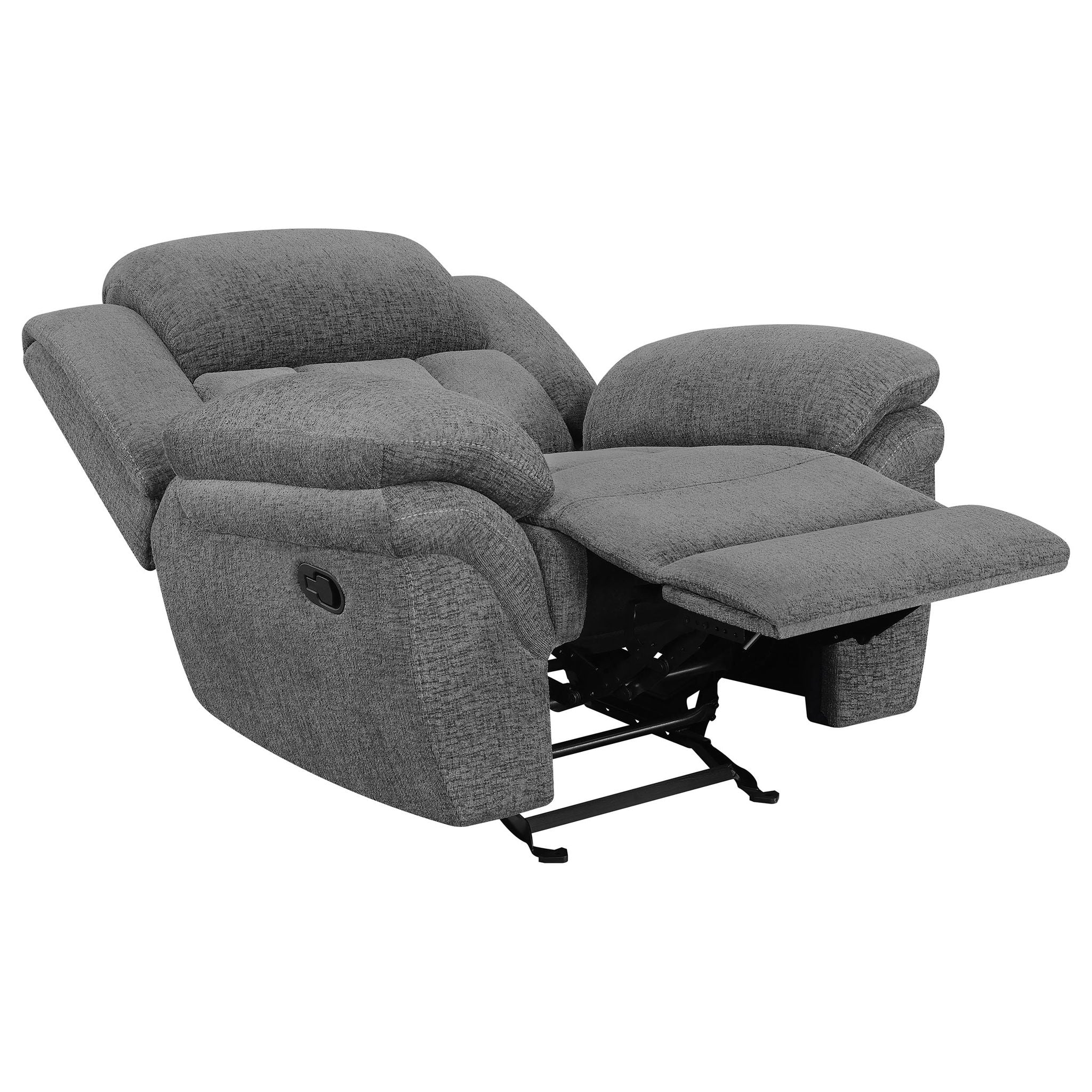 Bahrain Upholstered Glider Recliner Charcoal - Image 3