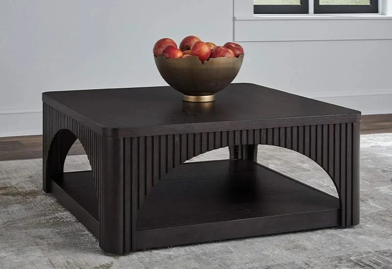 Bailey Black Contemporary Square Coffee Table - Image 3