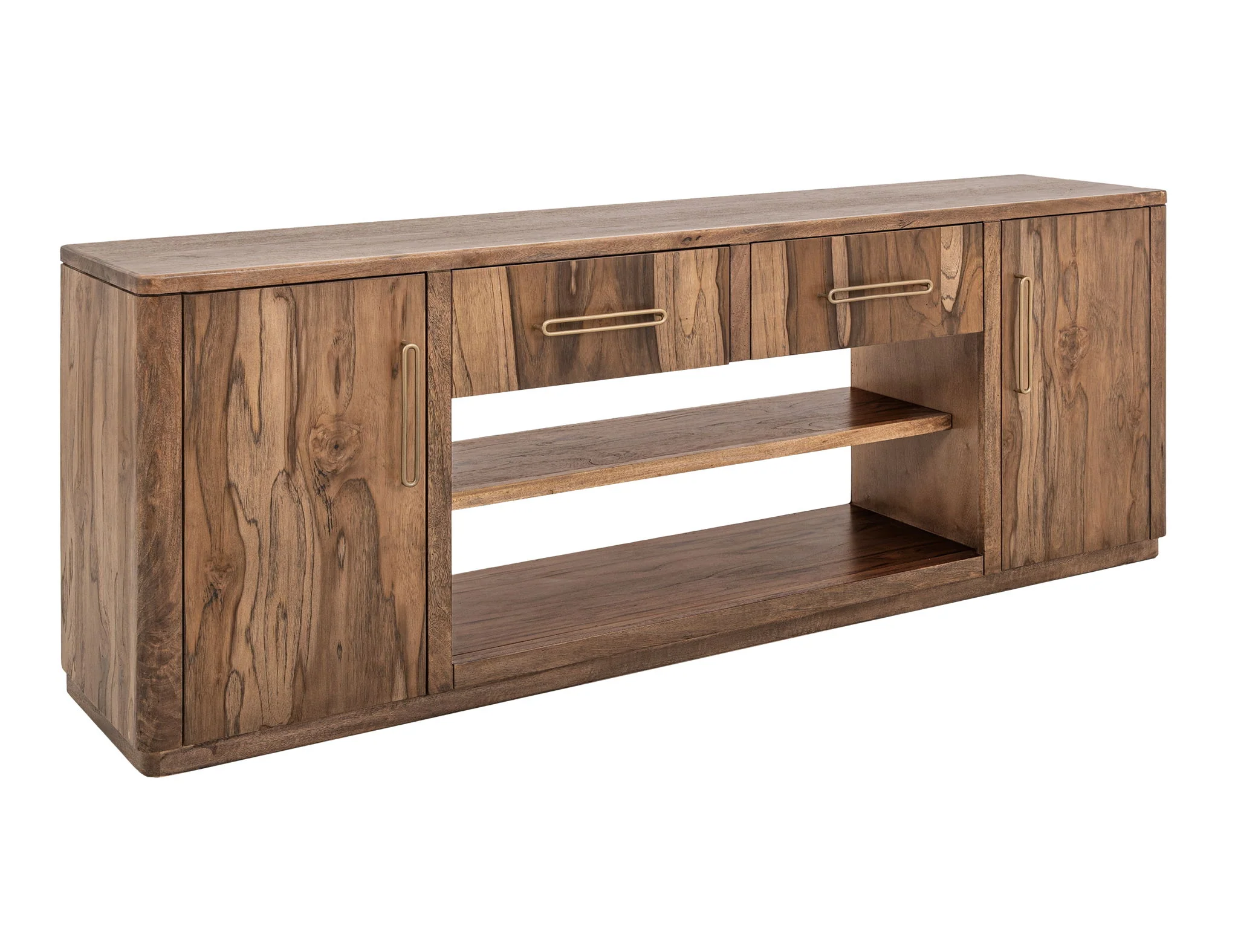 Balam - 80" TV Stand For Fire Place - Light Brown - Image 3