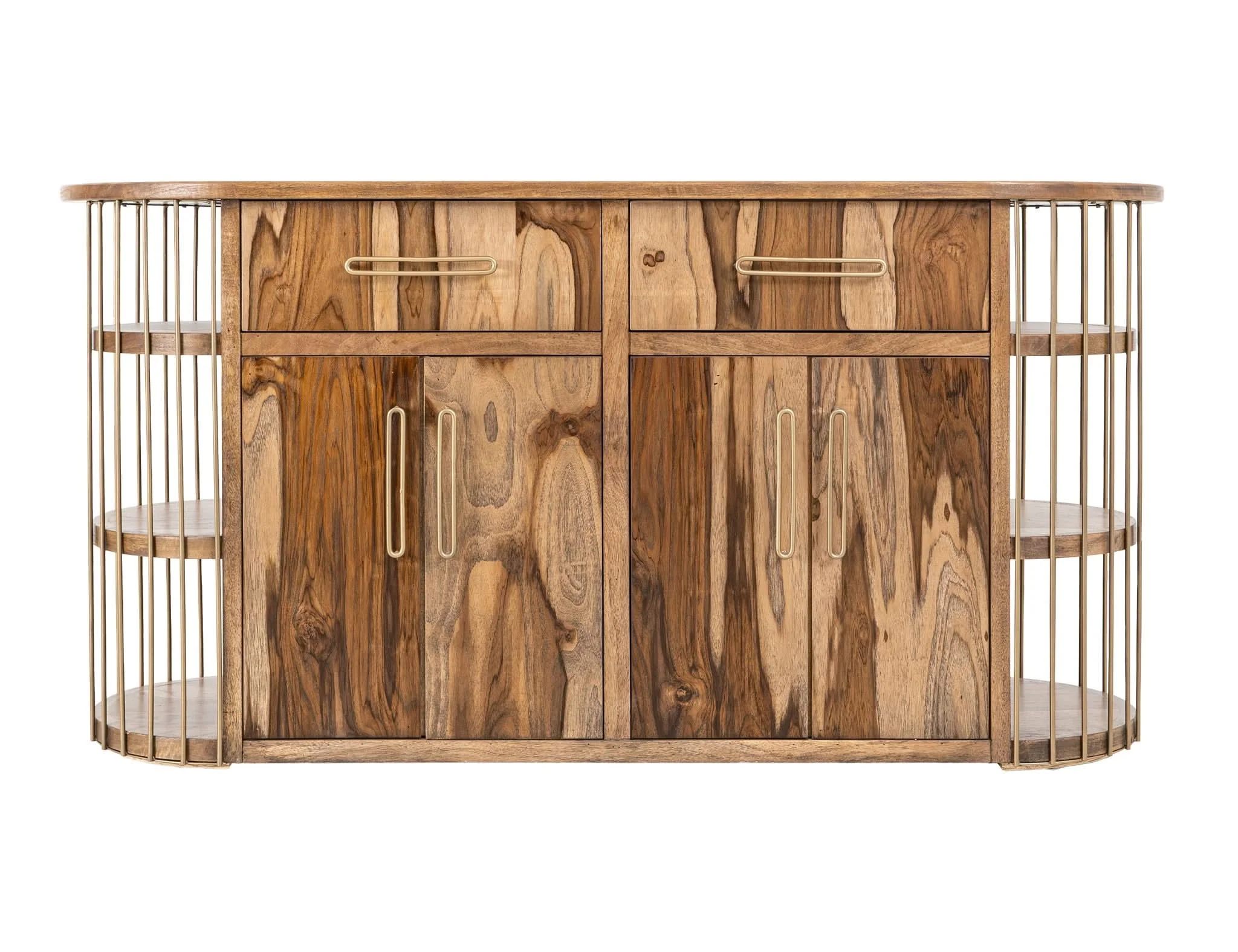 Balam - Kitchen Island With 2 Drawer & 4 Door - Light Brown - Image 4