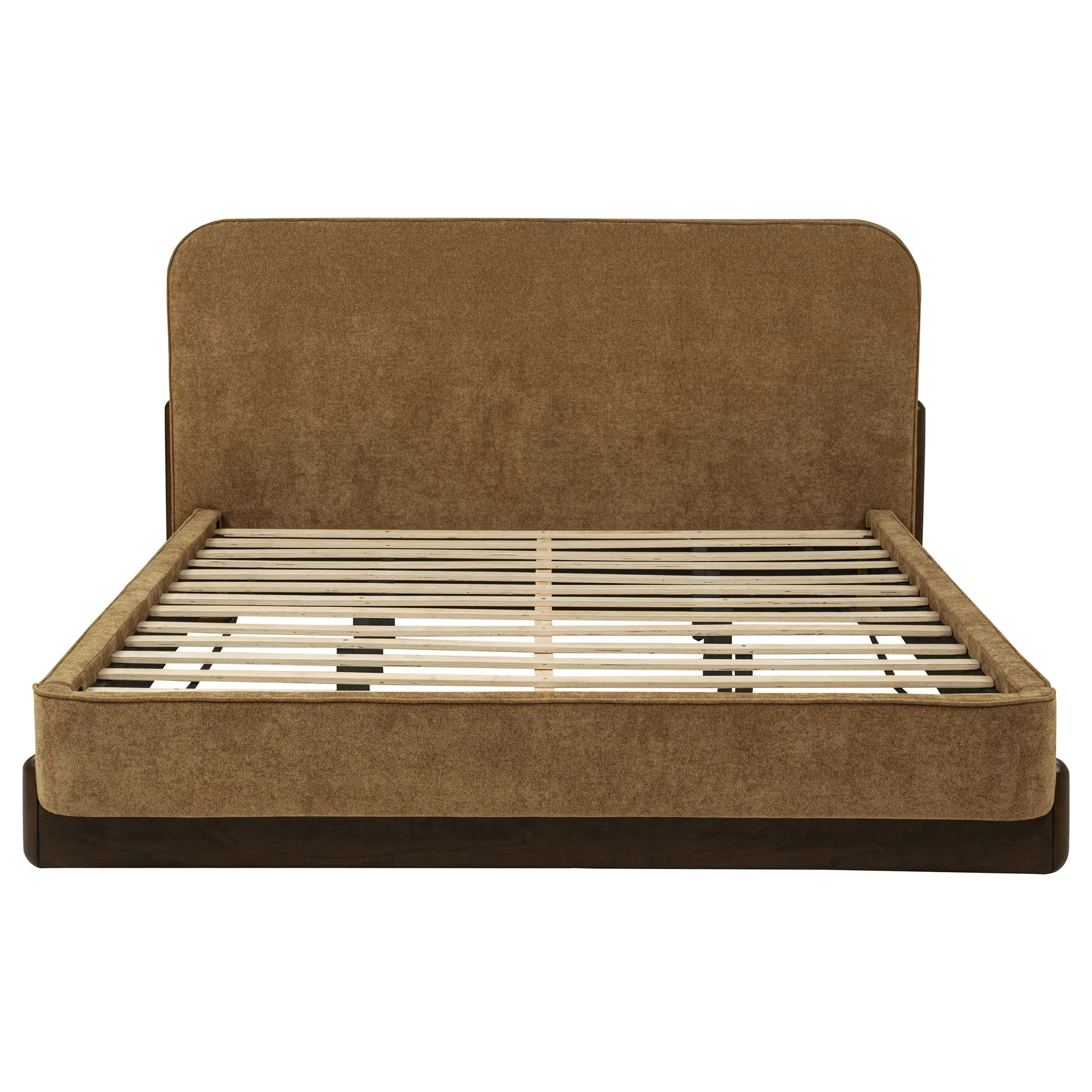 Baldacci Upholstered California King Platform Bed Curry and Walnut - Image 3