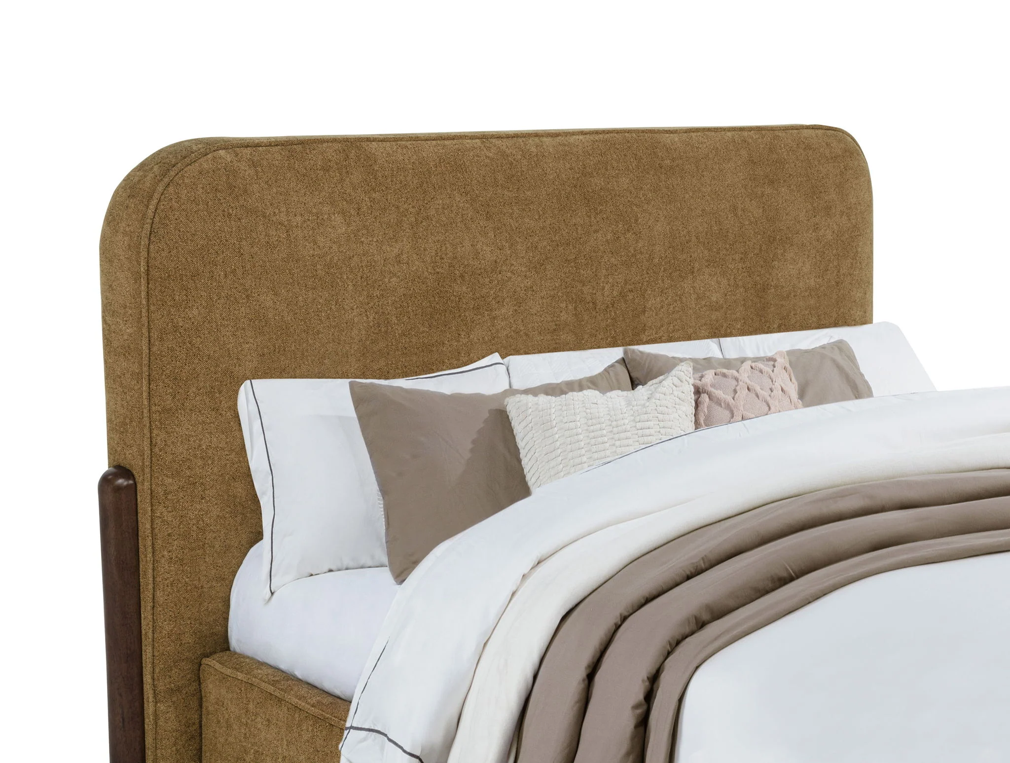 Baldacci Upholstered Queen Platform Bed Curry and Walnut - Image 4