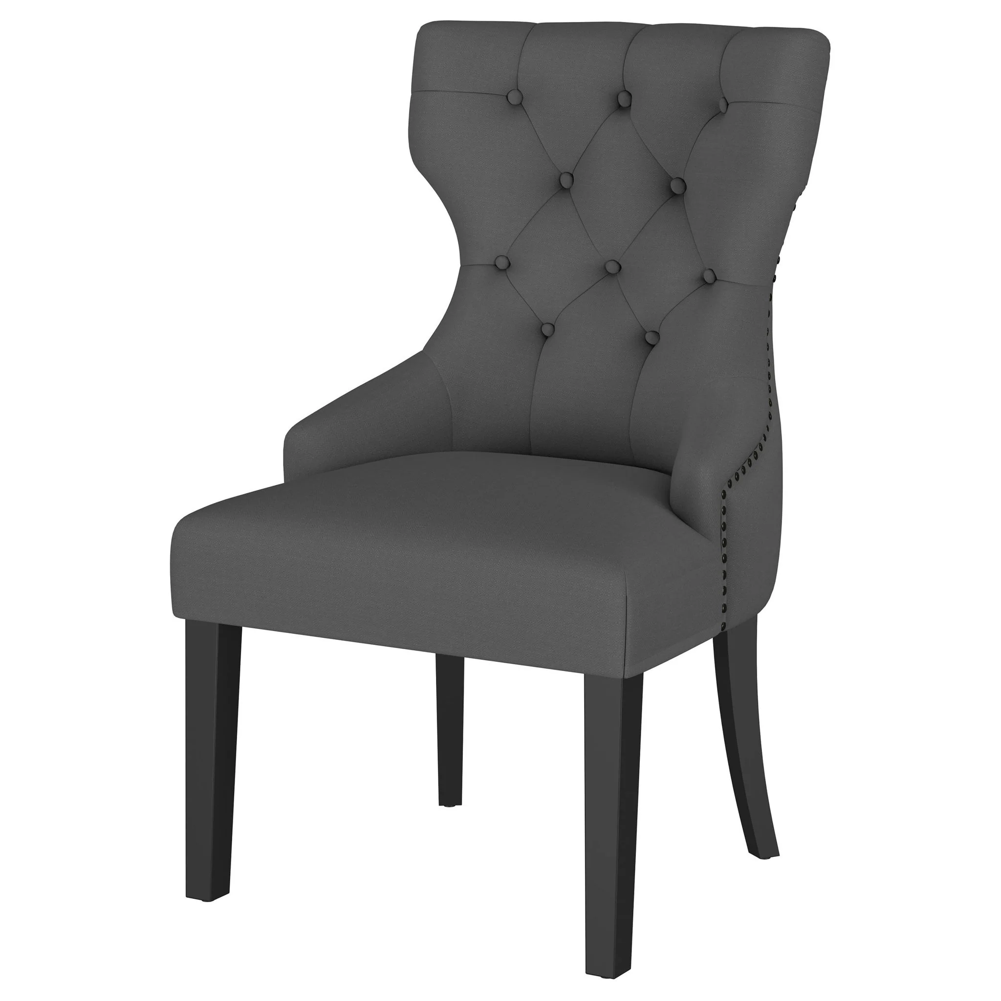 Baney Fabric Upholstered Dining Side Chair Grey and Black - Image 4