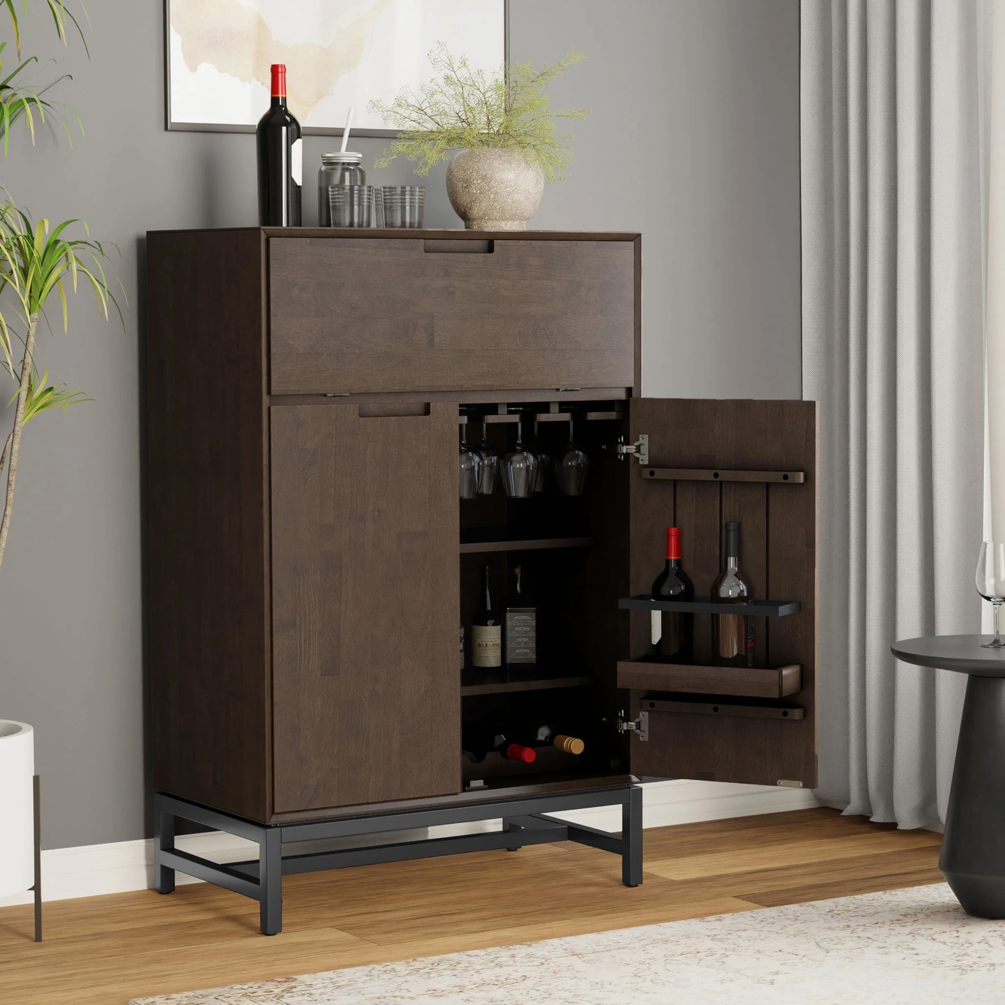 Banting - Bar Cabinet - Walnut Brown - Image 2