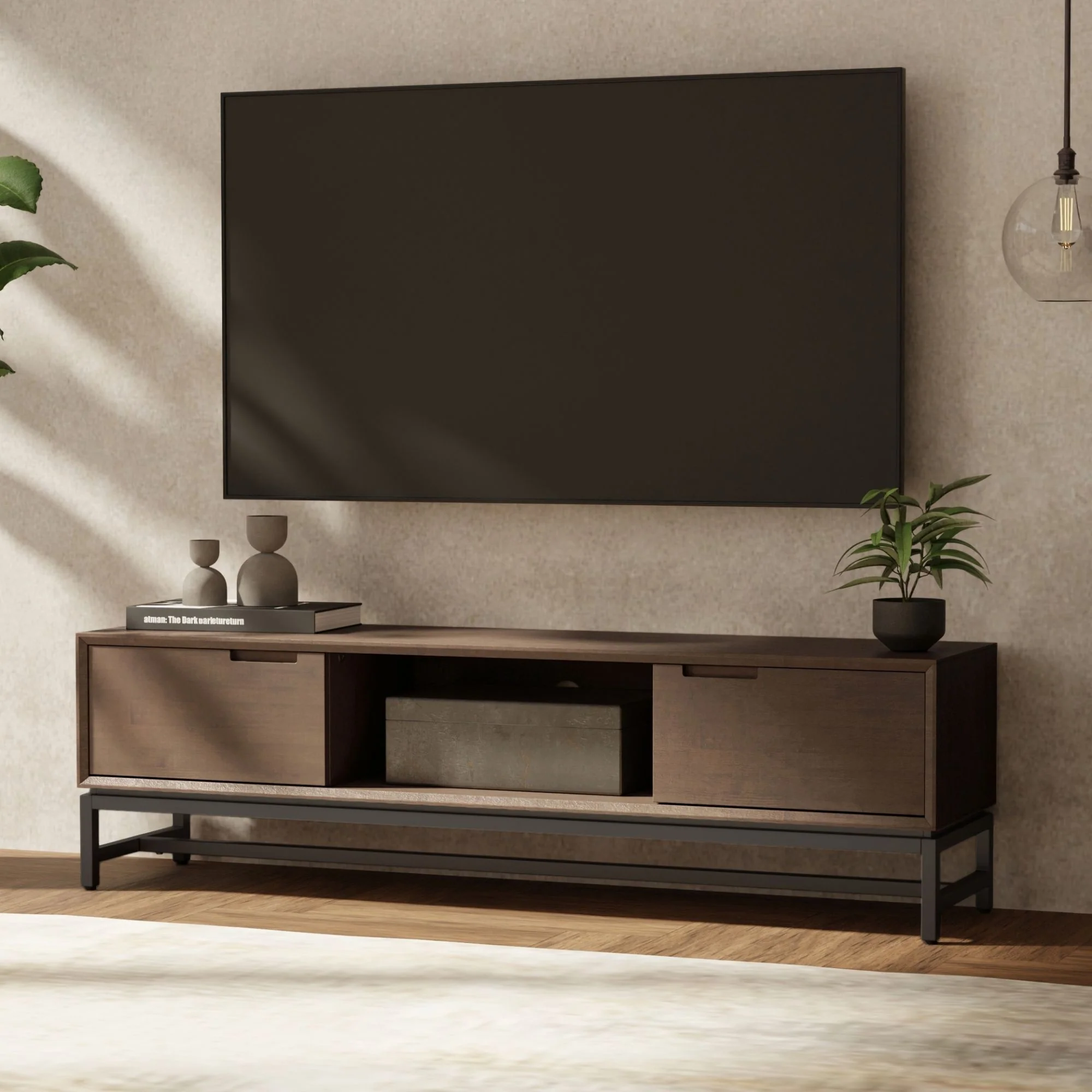 Banting - Low TV Stand - Walnut Brown - Image 2