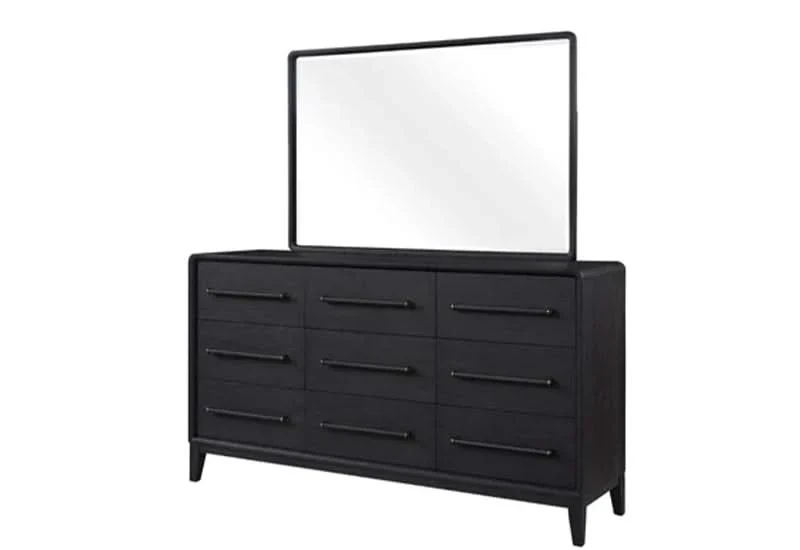 Banyan Waterfall Black Rectangular Mirror with Clean Modern Frame - Image 2