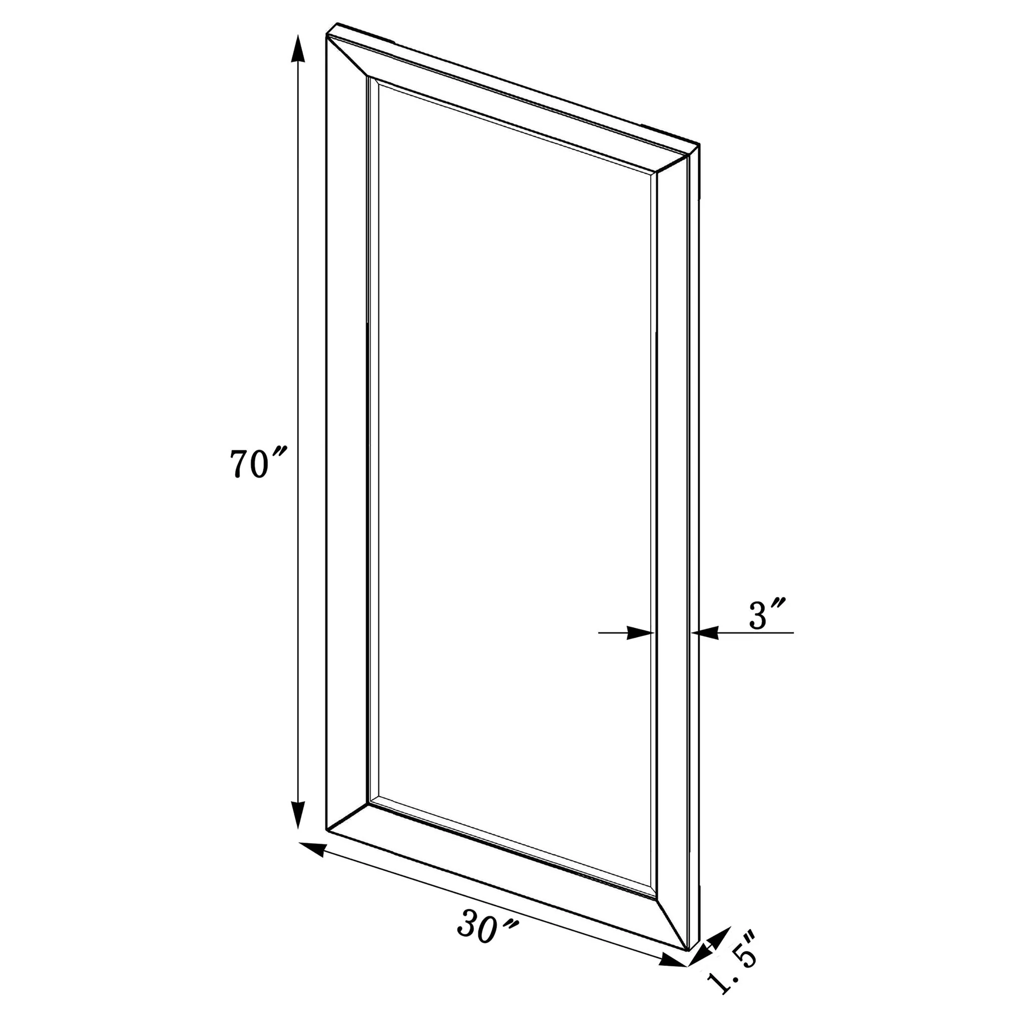 Barnett 30 x 70 Inch Full Length Floor or Wall Mirror Silver - Image 4