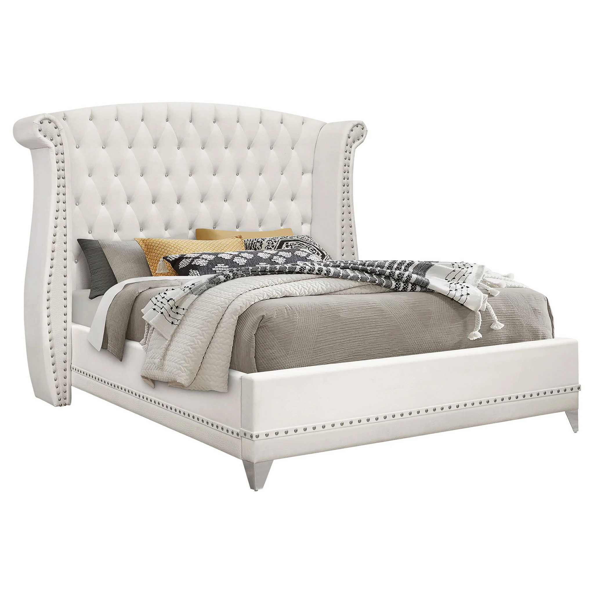 Barzini 4-piece Eastern King Bedroom Set White - Image 2
