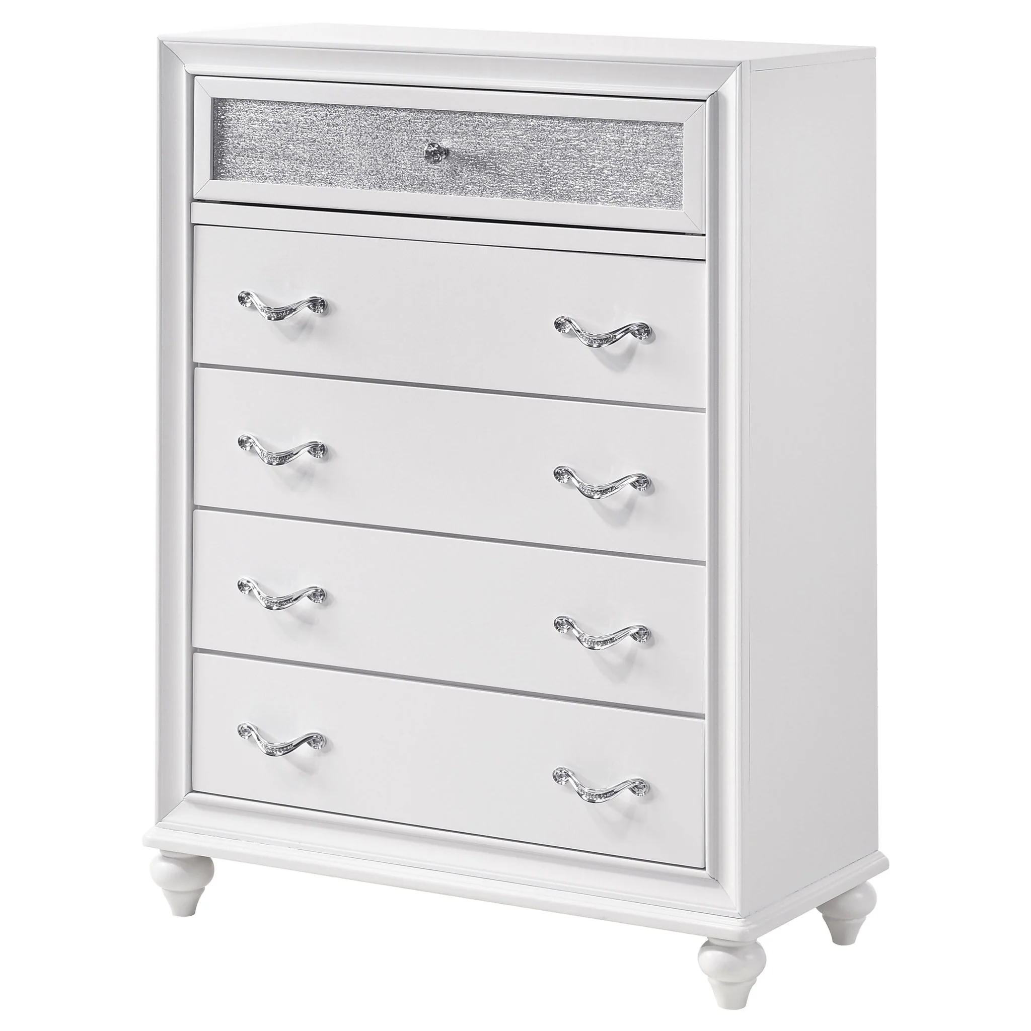 Barzini 5-drawer Bedroom Chest White - Image 2
