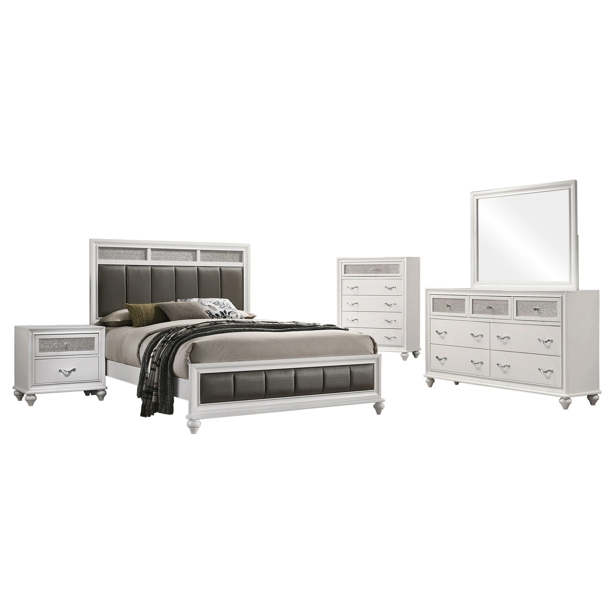 Barzini 5-piece Queen Bedroom Set White - Image 4