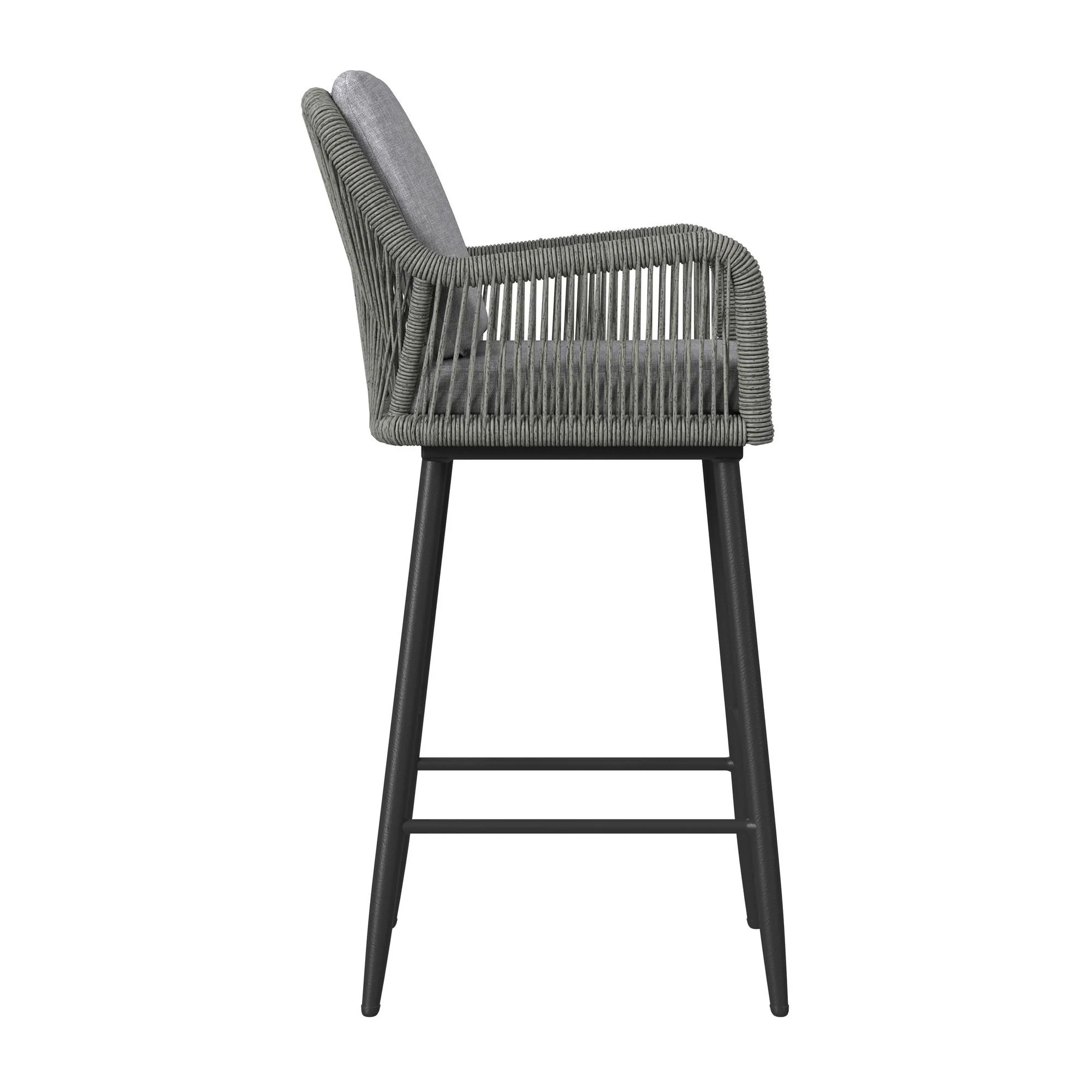 Bayhill - Fabric Barstool (Set of 2) - Black / Gray - Image 4
