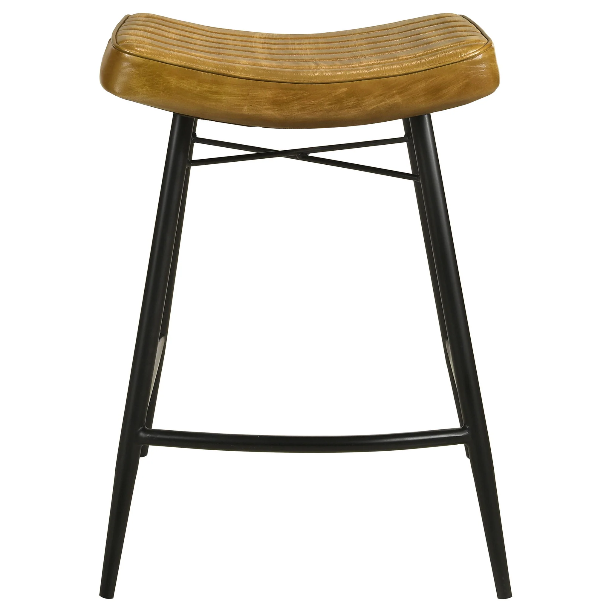 Bayu Leather Upholstered Counter Stool Camel (Set of 2) - Image 4