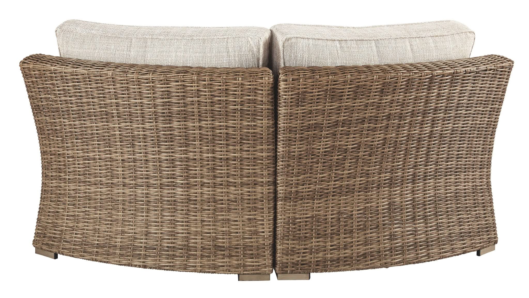 Beachcroft - Curved Corner Chair w/Cushion - Beige - Image 2