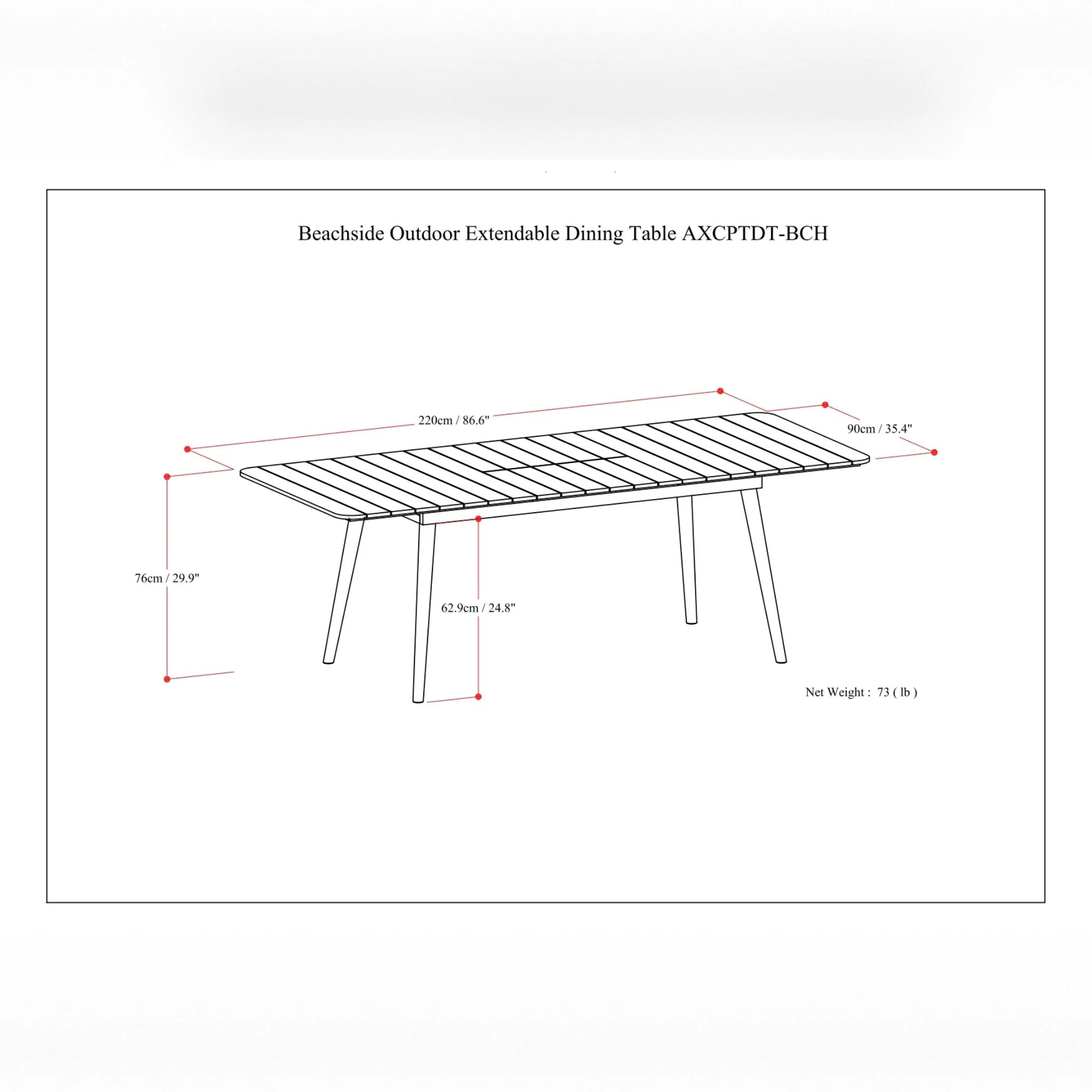 Beachside - Outdoor Extendable Dining Table - Light Teak - Image 4