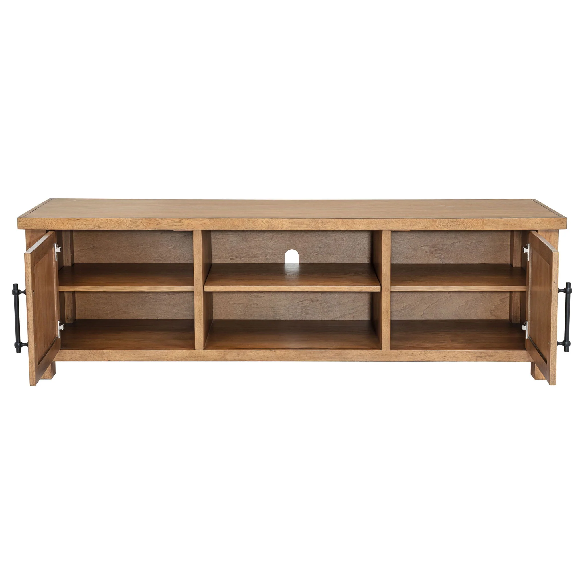 Beasley 2-Door 71-Inch Wood TV Stand Media Console Golden Oak - Image 3